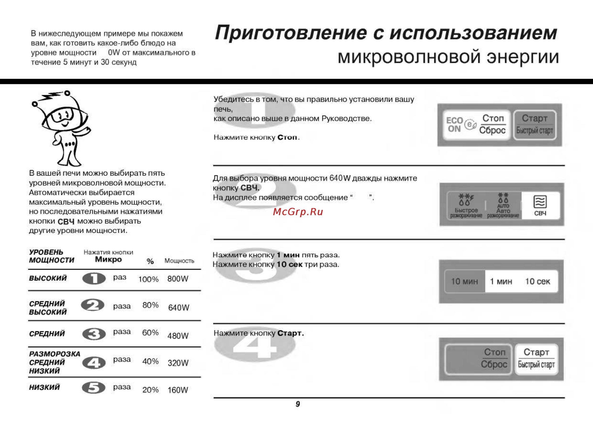 LG MS2342DB [9/45] Микроволновой энергии