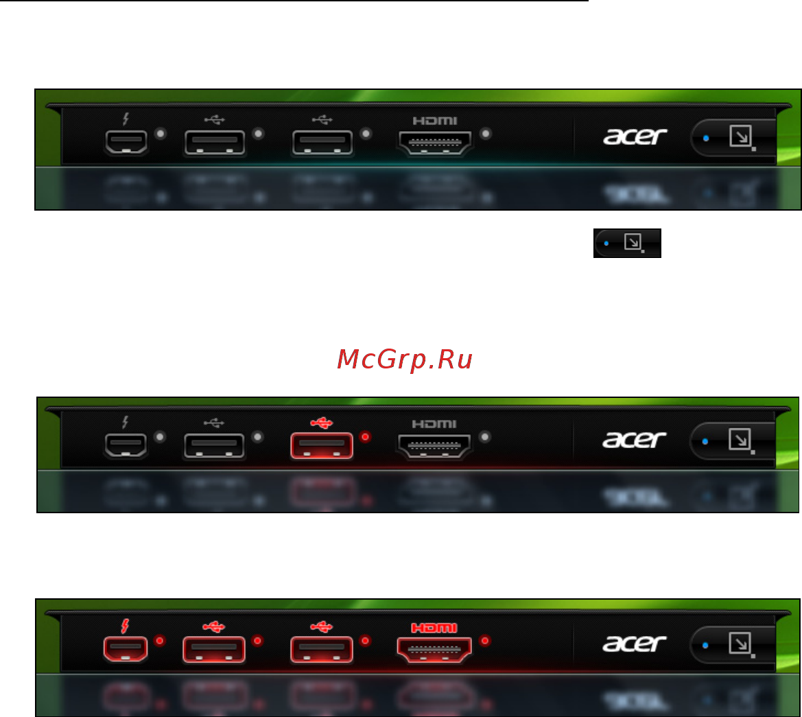 Acer S5-391-53314G12akk [82/117] Уведомление о дверце разъемов magicflip
