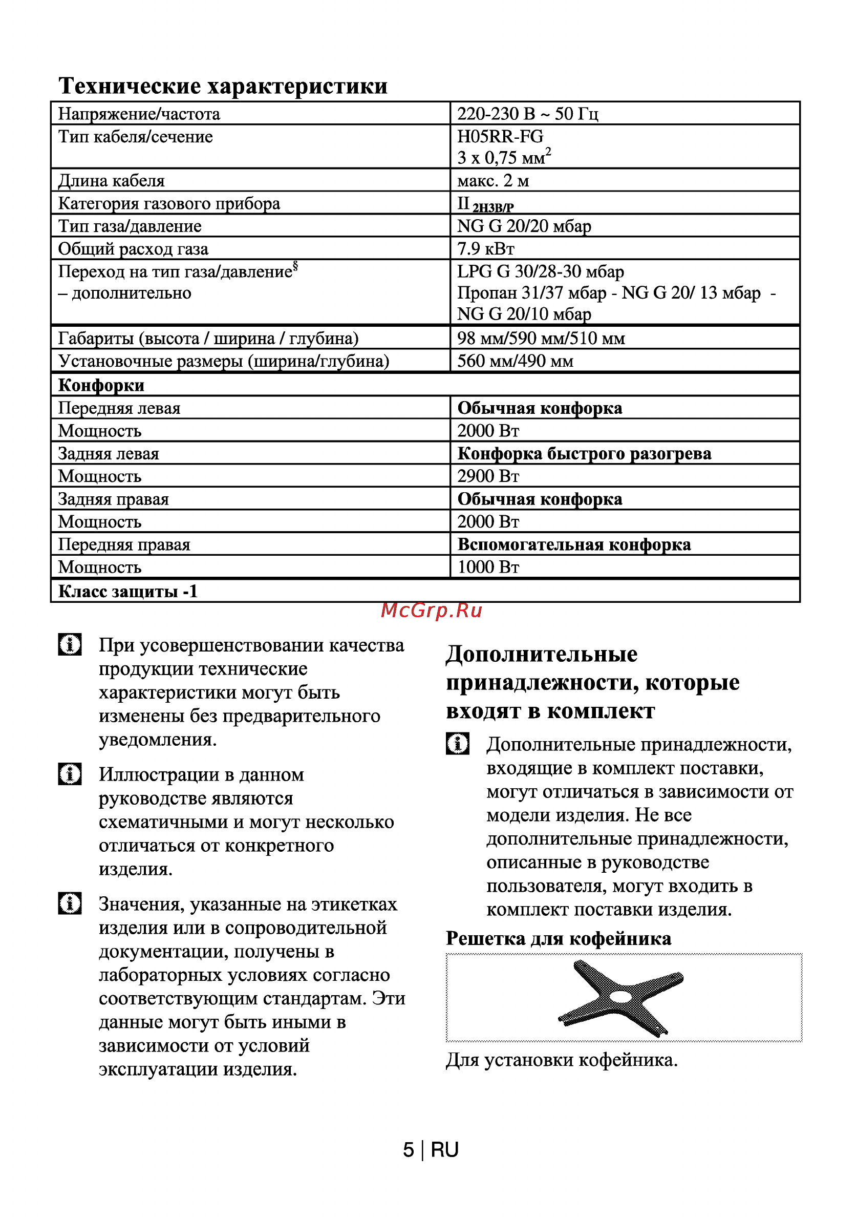 Beko HIS 64220 S [5/21] Дополнительные принадлежности которые входят в комплект