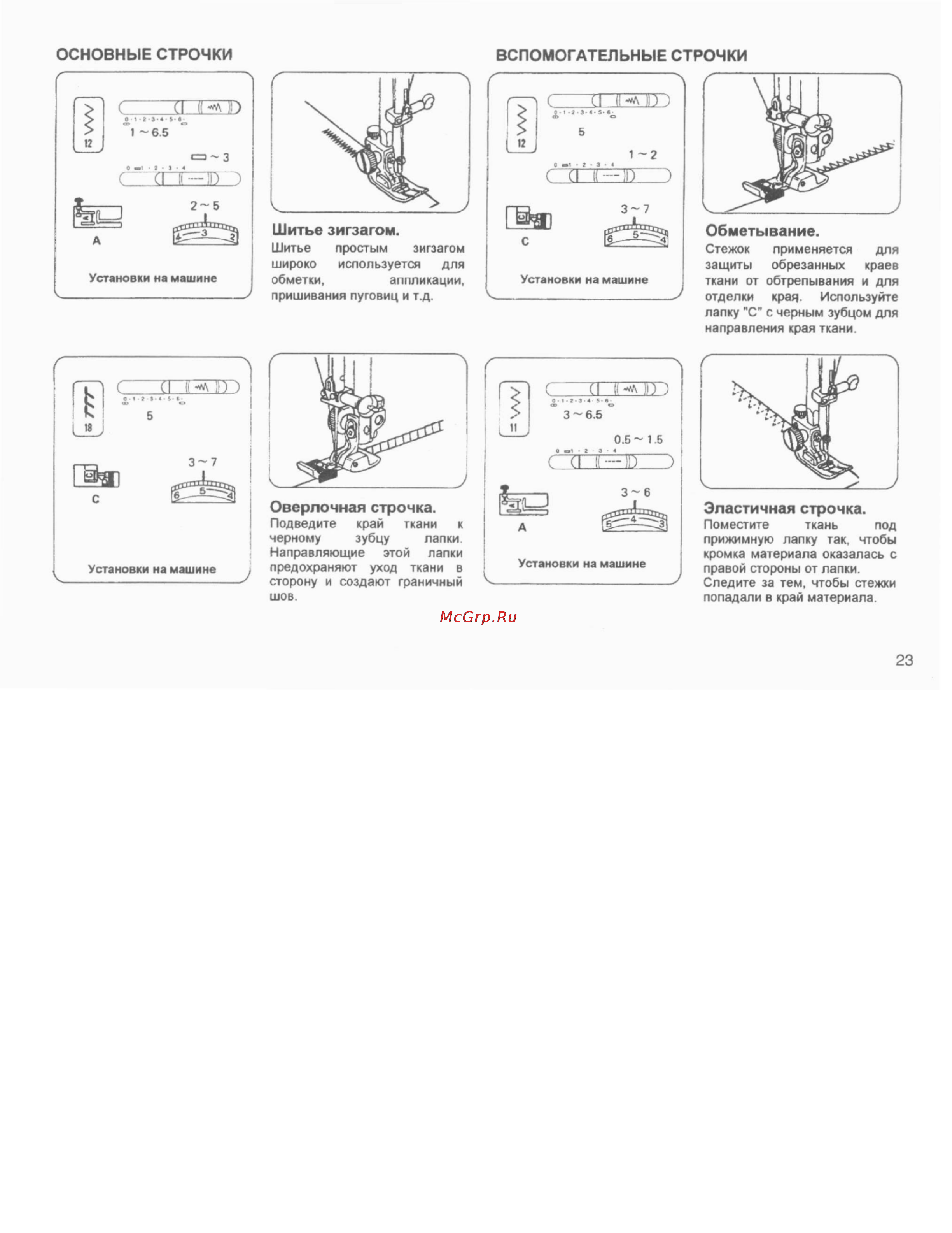 Janome My Excel W23U [24/44] Оверлочная строчка