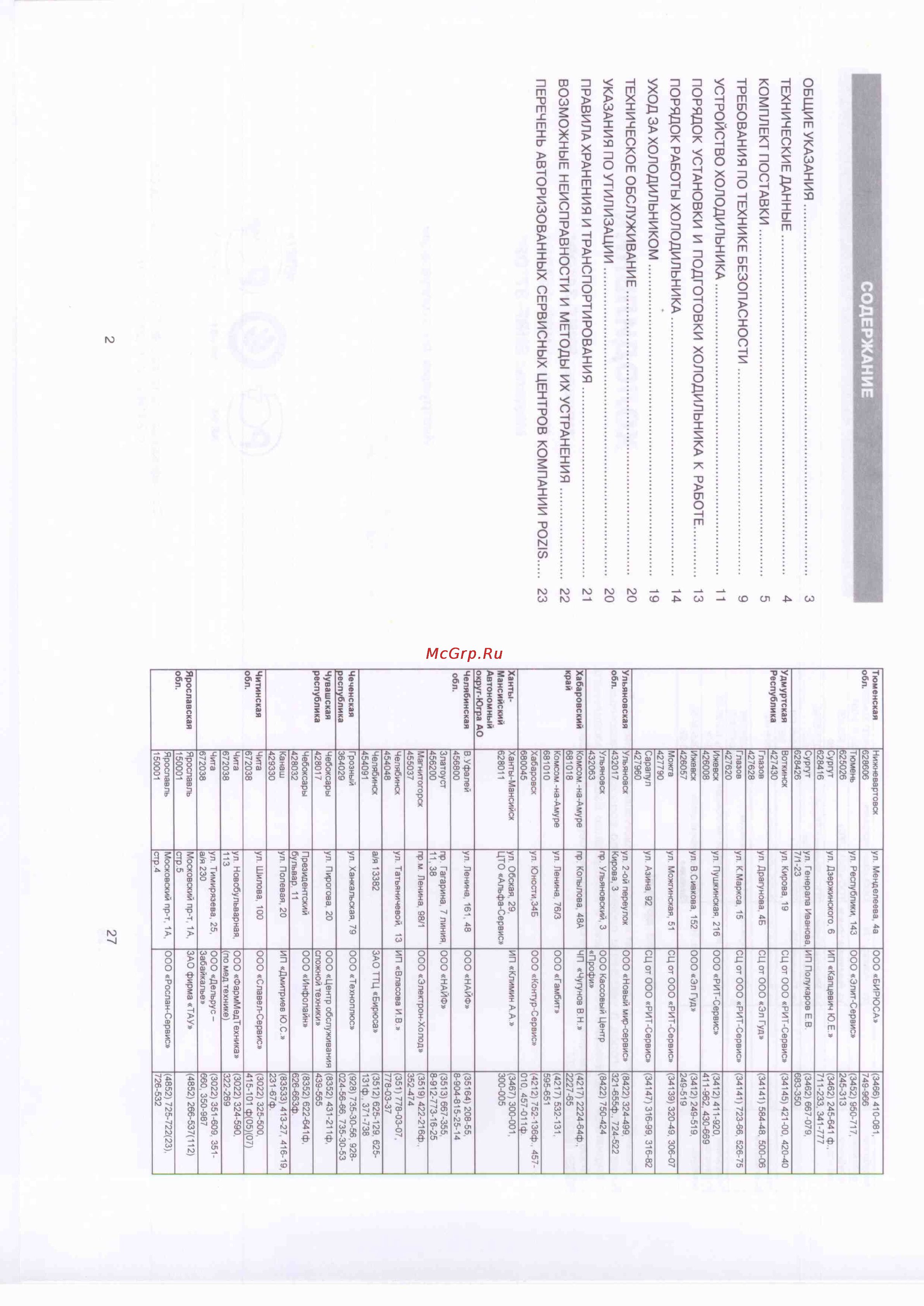 Shivaki SHRF-341DPW [14/14] Содержание