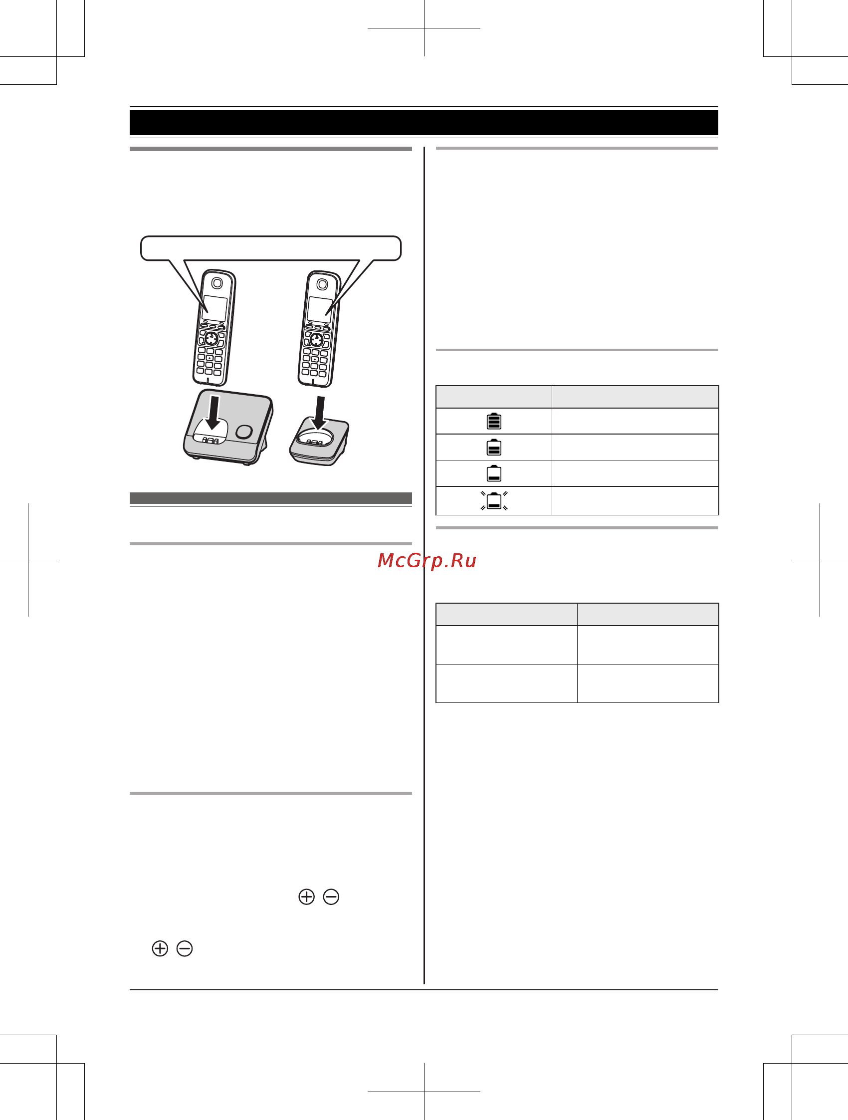 Panasonic KX-TG6721RUS [11/64] Время работы от батарей ni mh производства panasonic поставляемые батареи