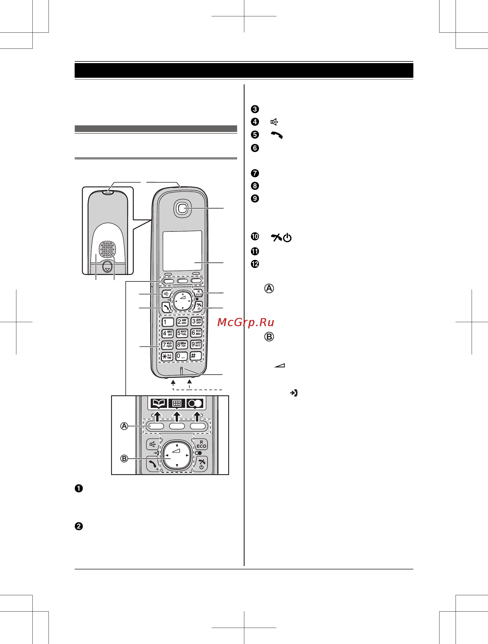 Panasonic KX-TG6721RUS [12/64] Трубка