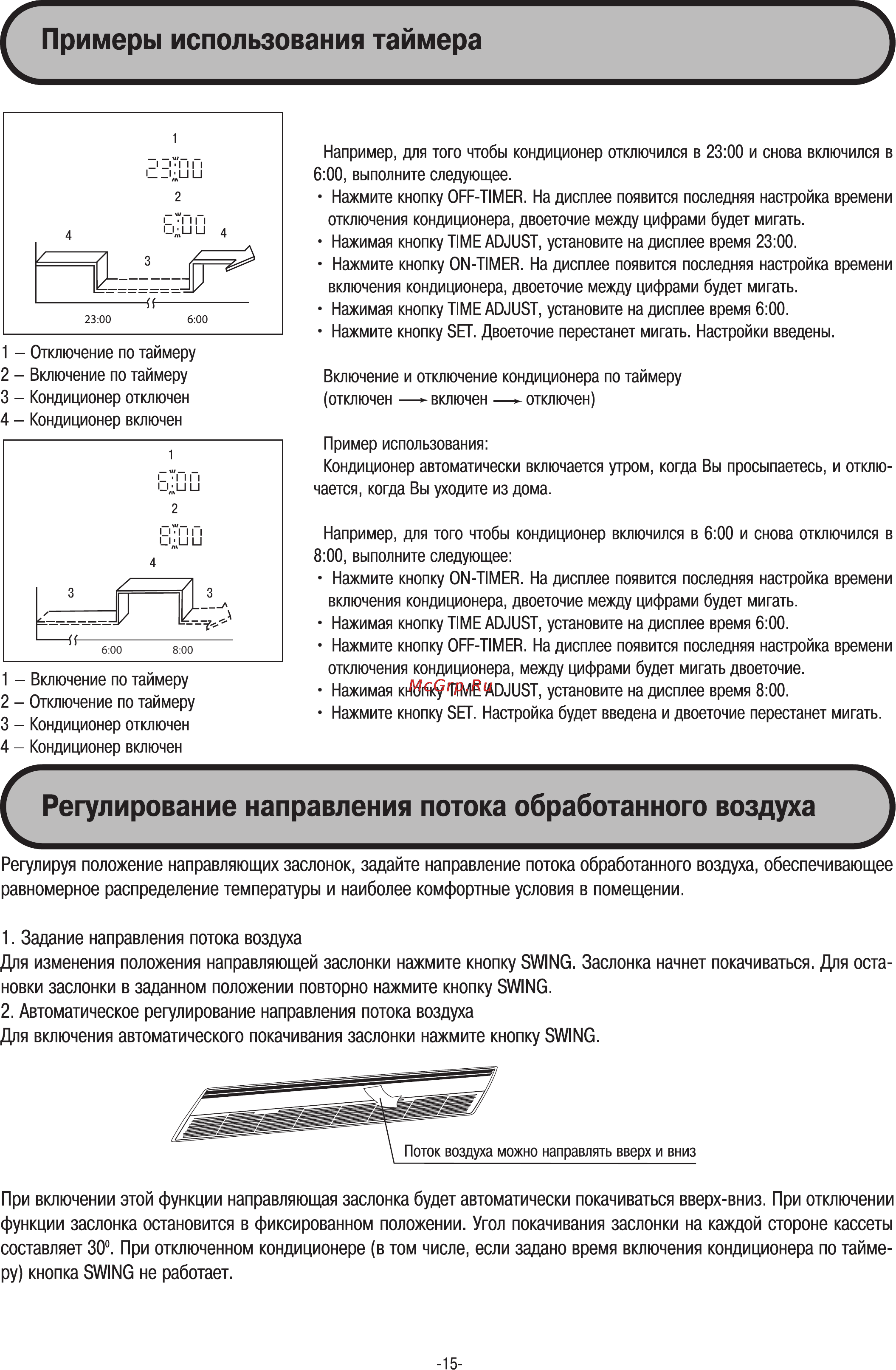Midea MDV-D45Q1/B [15/21] Примеры использования таймера