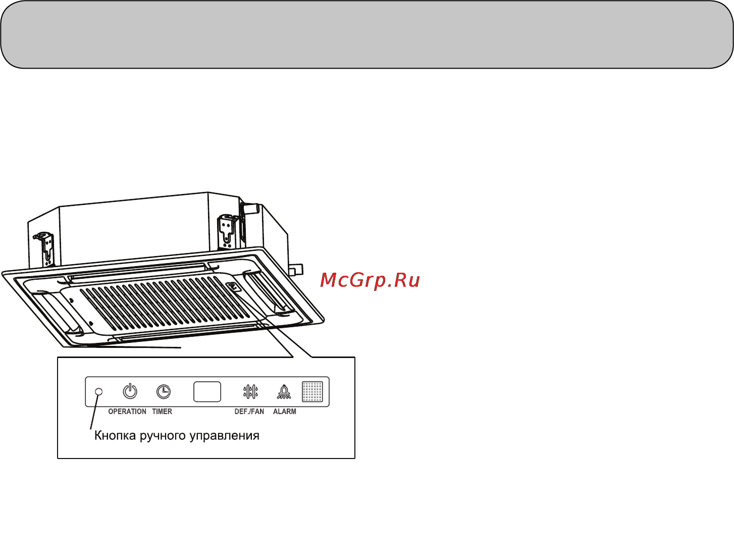 Midea MCA-24HRN1 [18/28] Ручное управление кондиционером с панели управления внутреннего блока