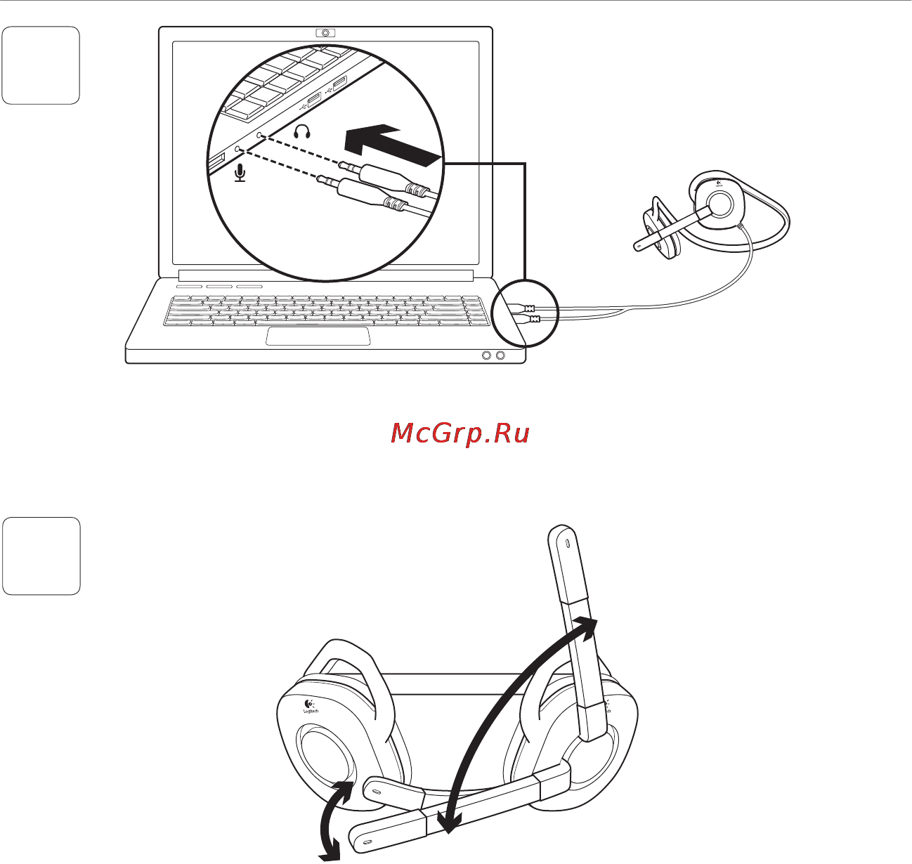 Logitech Stereo Headset H130 Cloud White [5/8] Подключите гарнитуру