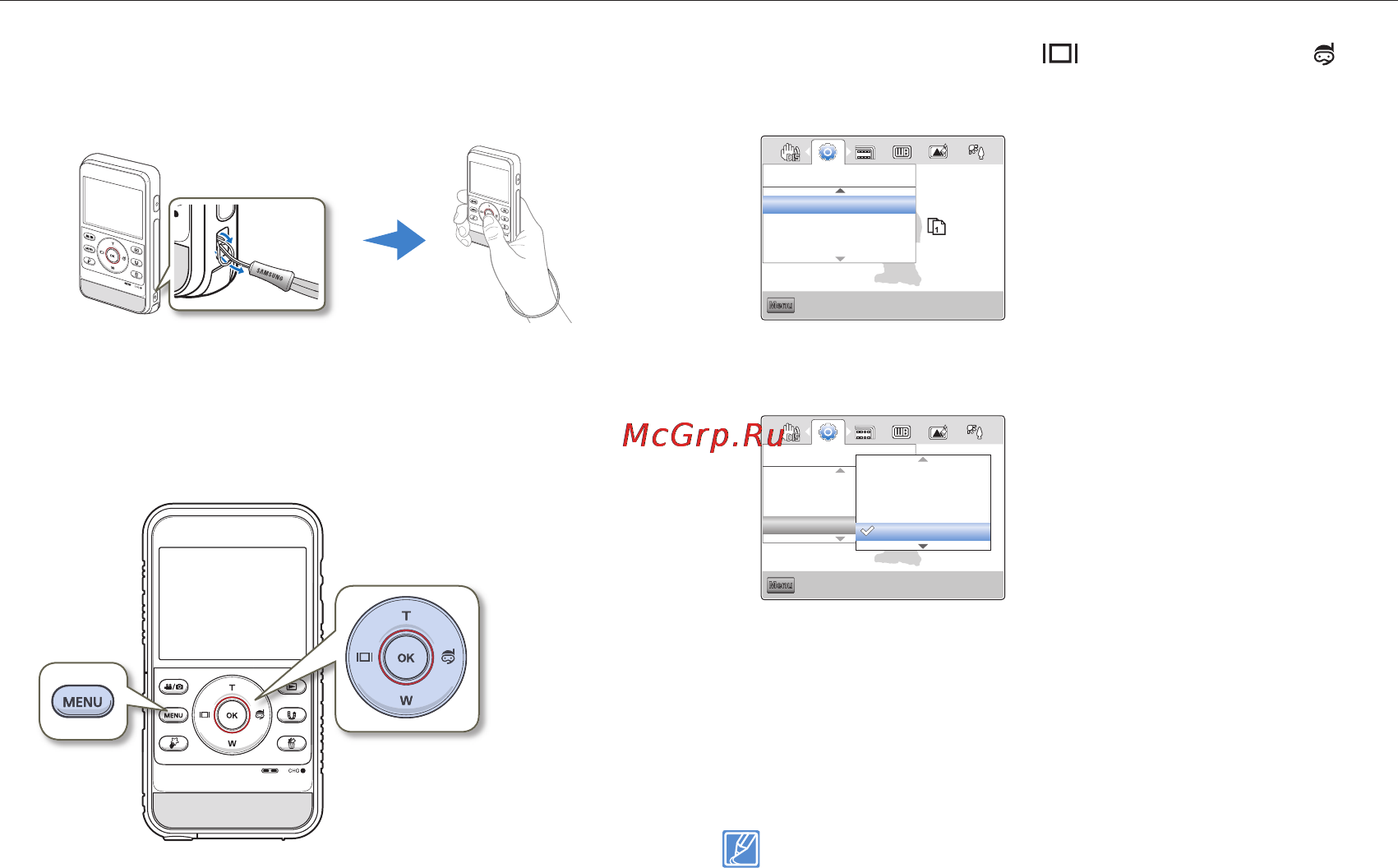Samsung HMX-W300YP/XER Orange [37/109] Использование ремешка