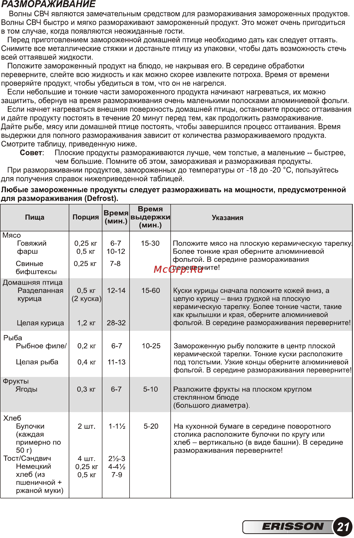 Erisson MW-20MB Инструкция по эксплуатации онлайн [23/28] 72528