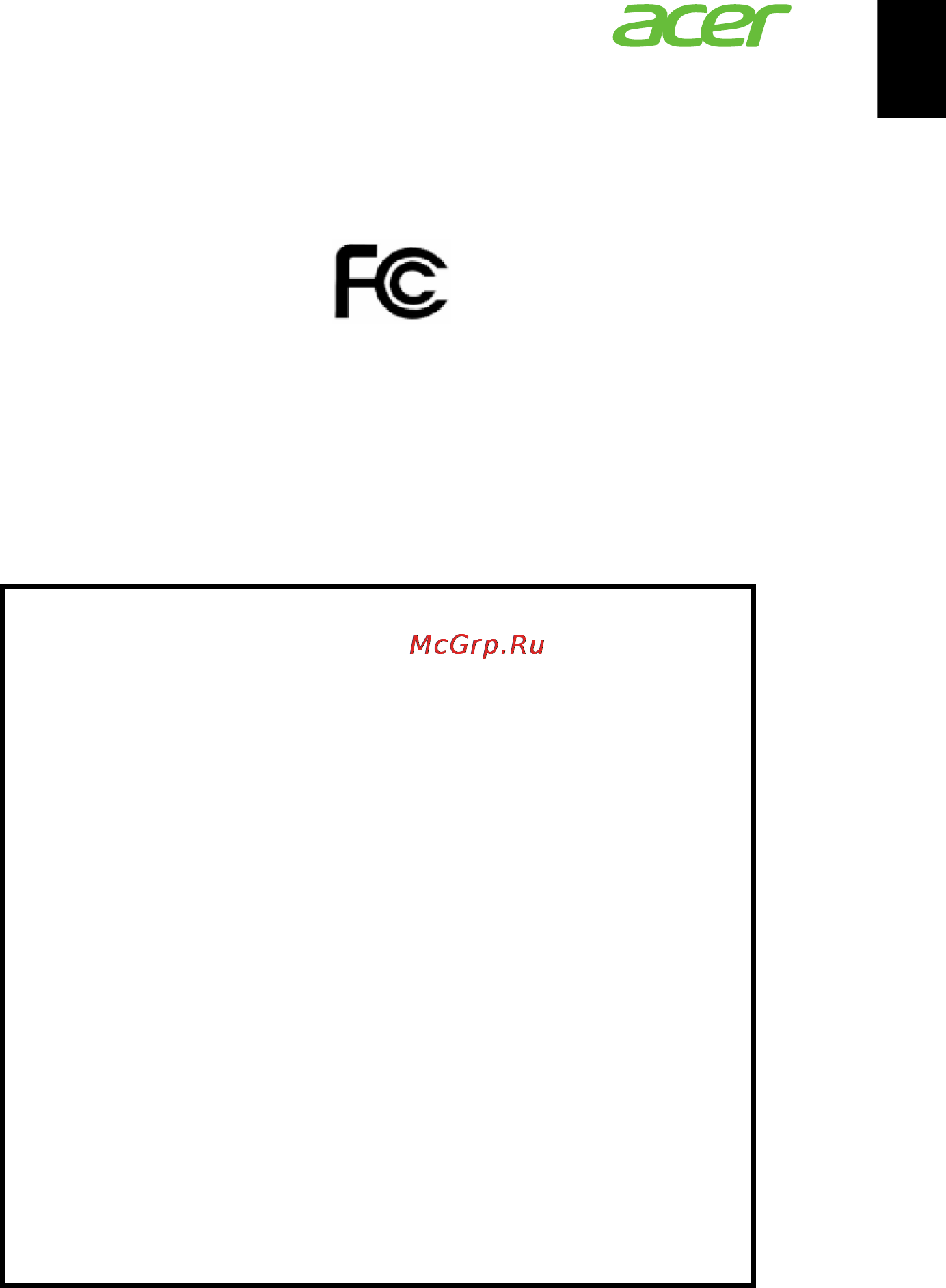 Acer X1140A [57/57] Federal communications commission declaration of conformity