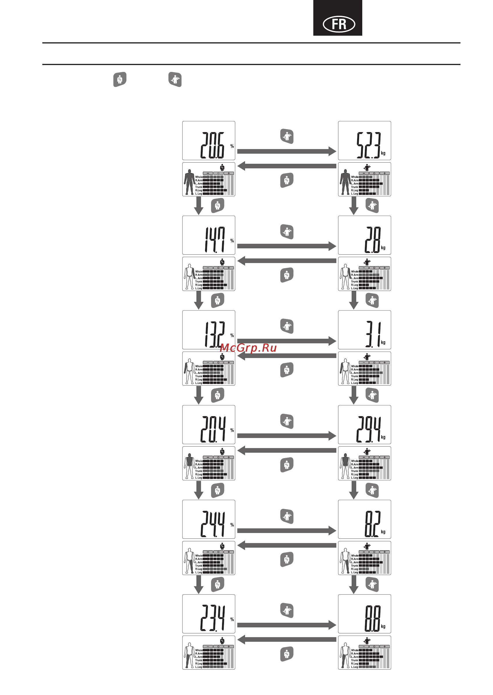 Tanita BC 545N [29/84] Comment voir les résultats par segment