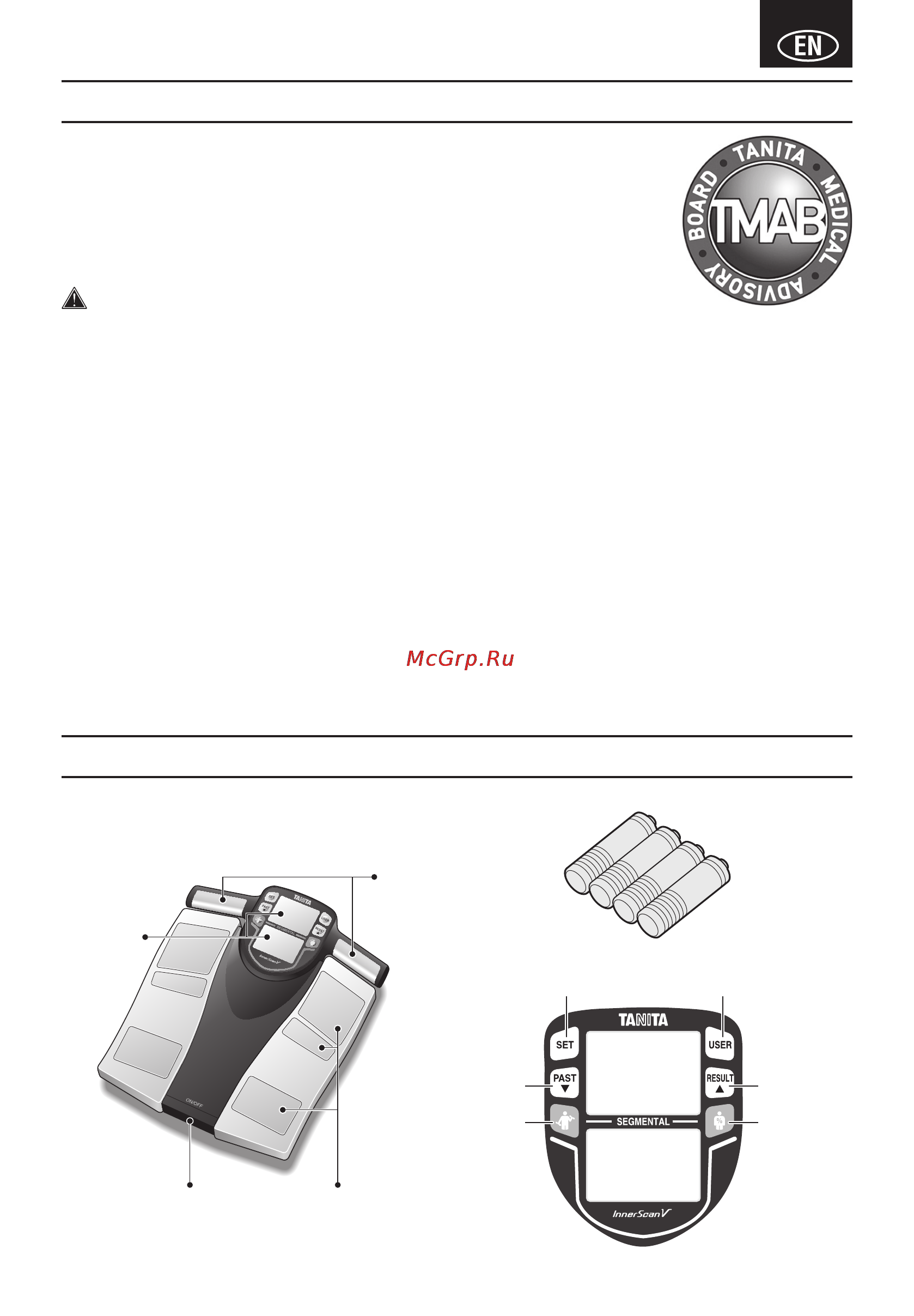 Tanita BC 545N [3/84] Features and functions