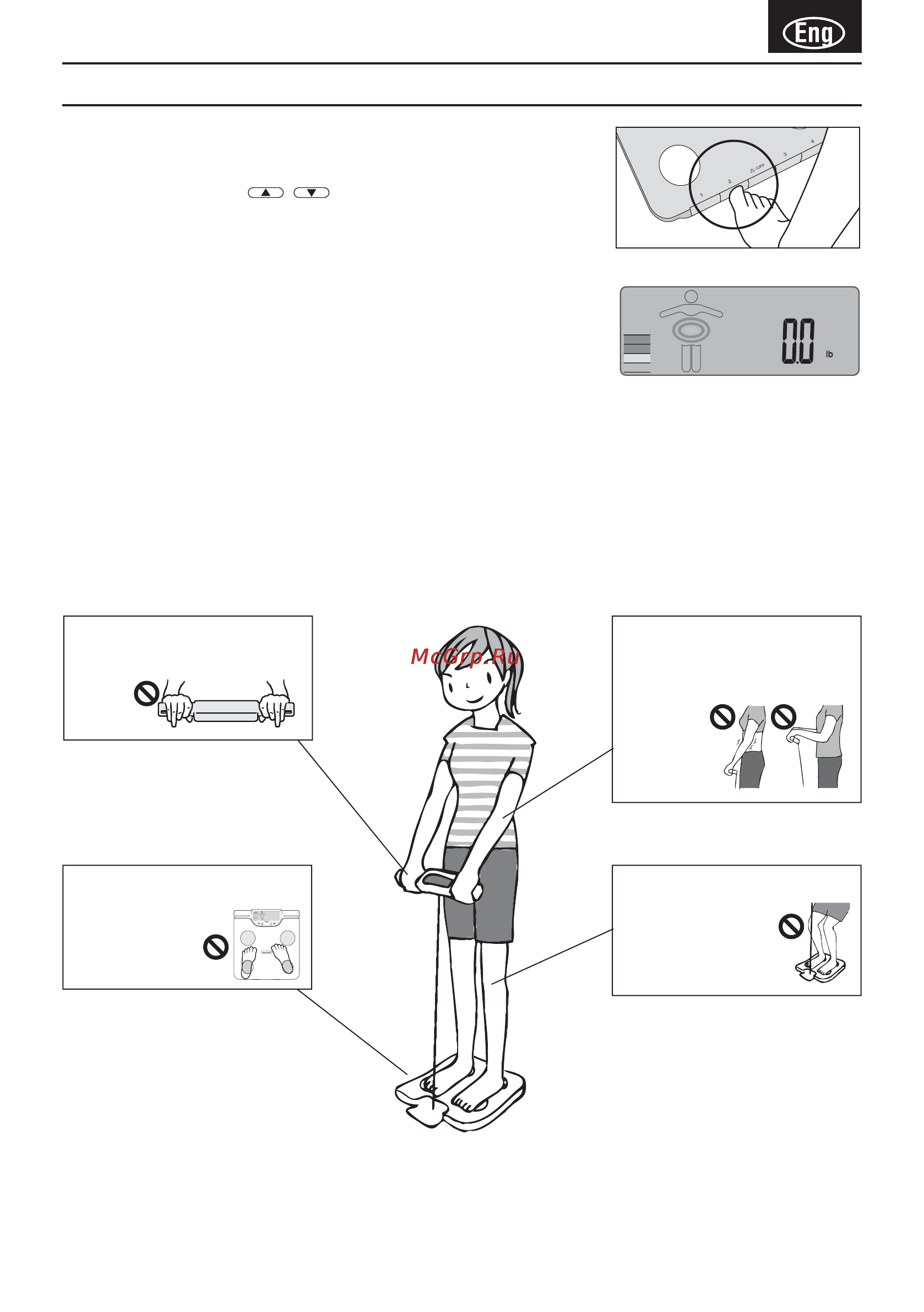 Tanita BC-601 [7/80] Taking weight and body fat readings