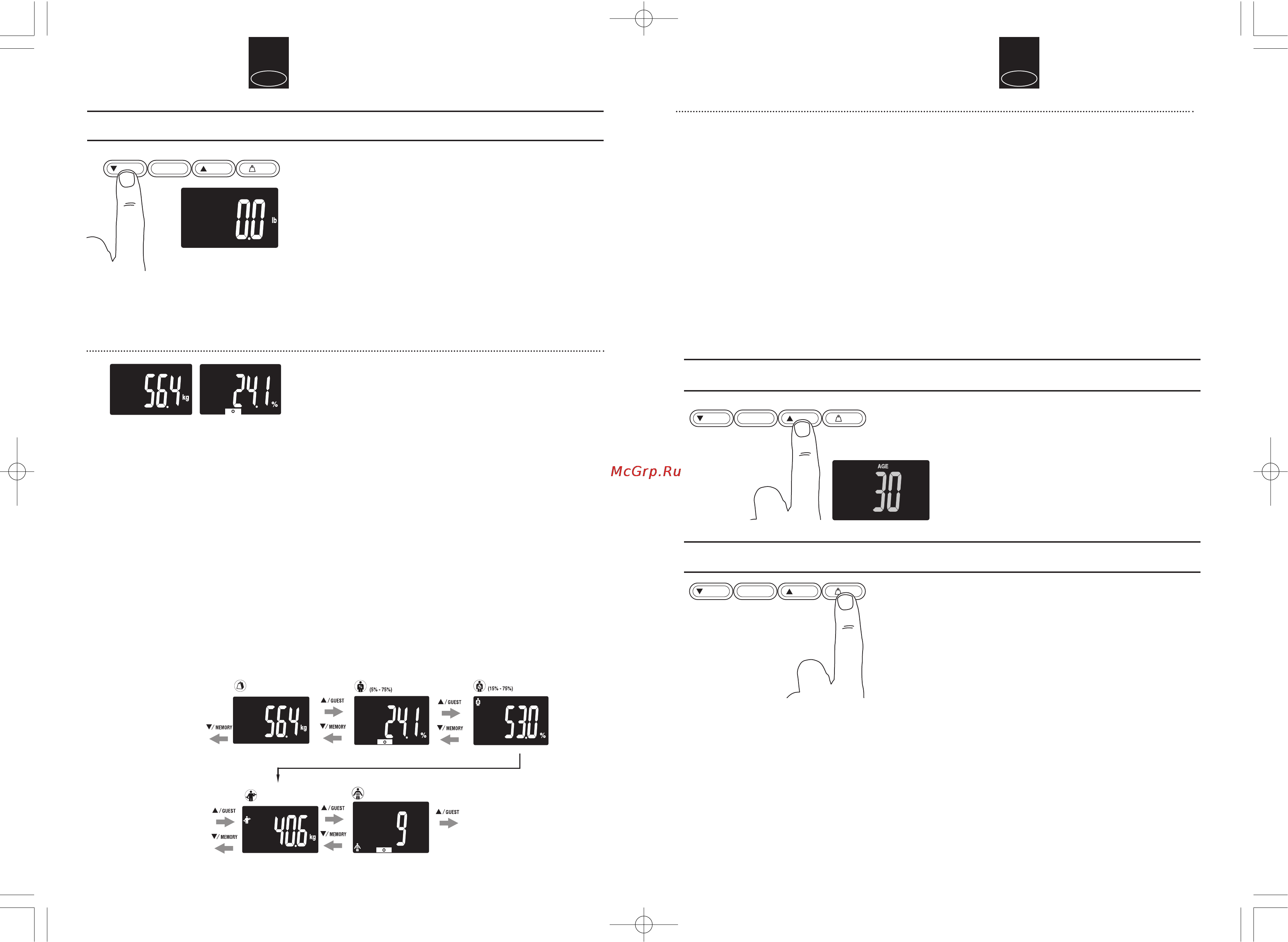 Tanita BC-575 [16/23] Gaststand programmeren