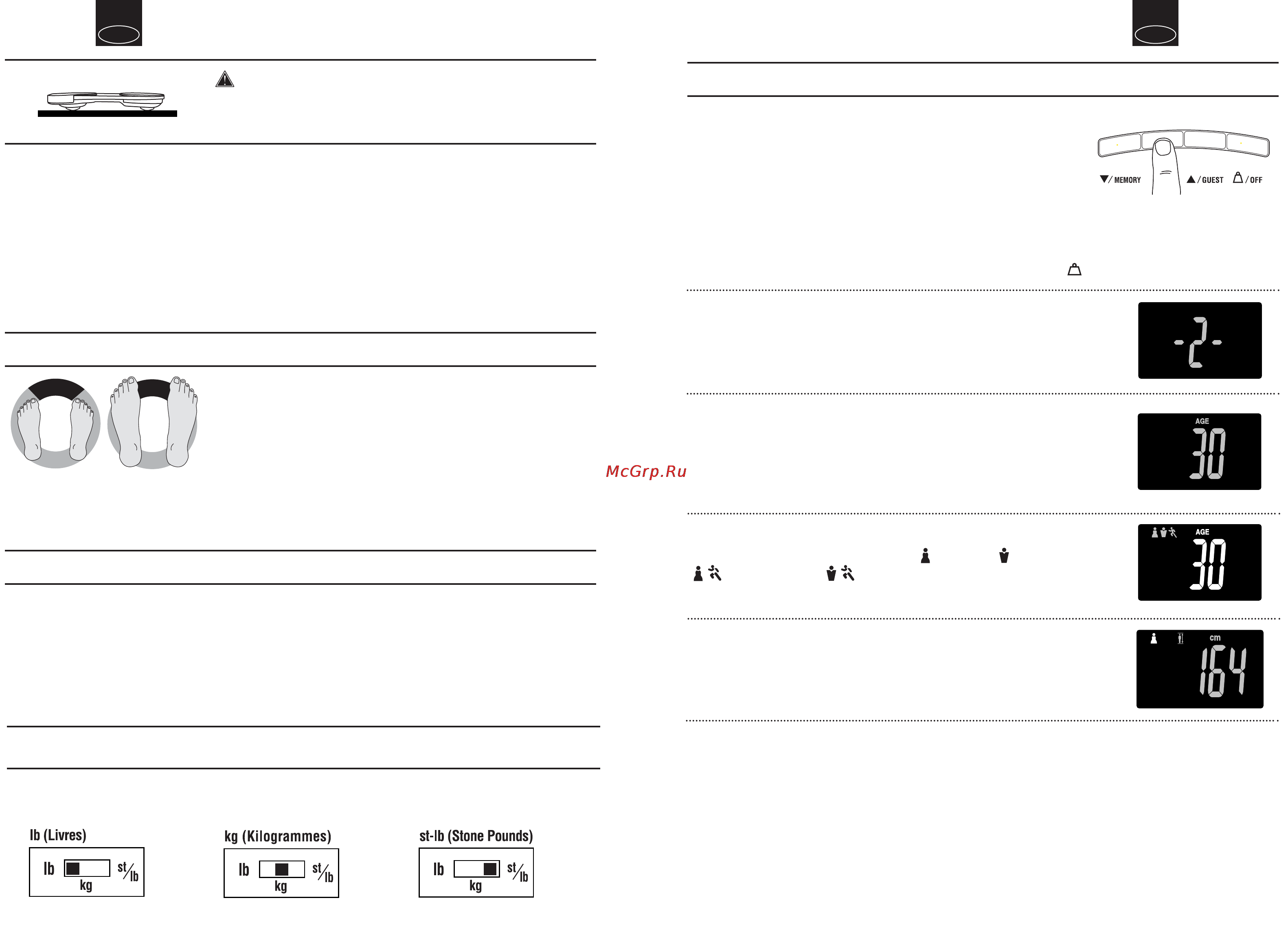 Tanita BC-570 [9/23] Fonction d ar