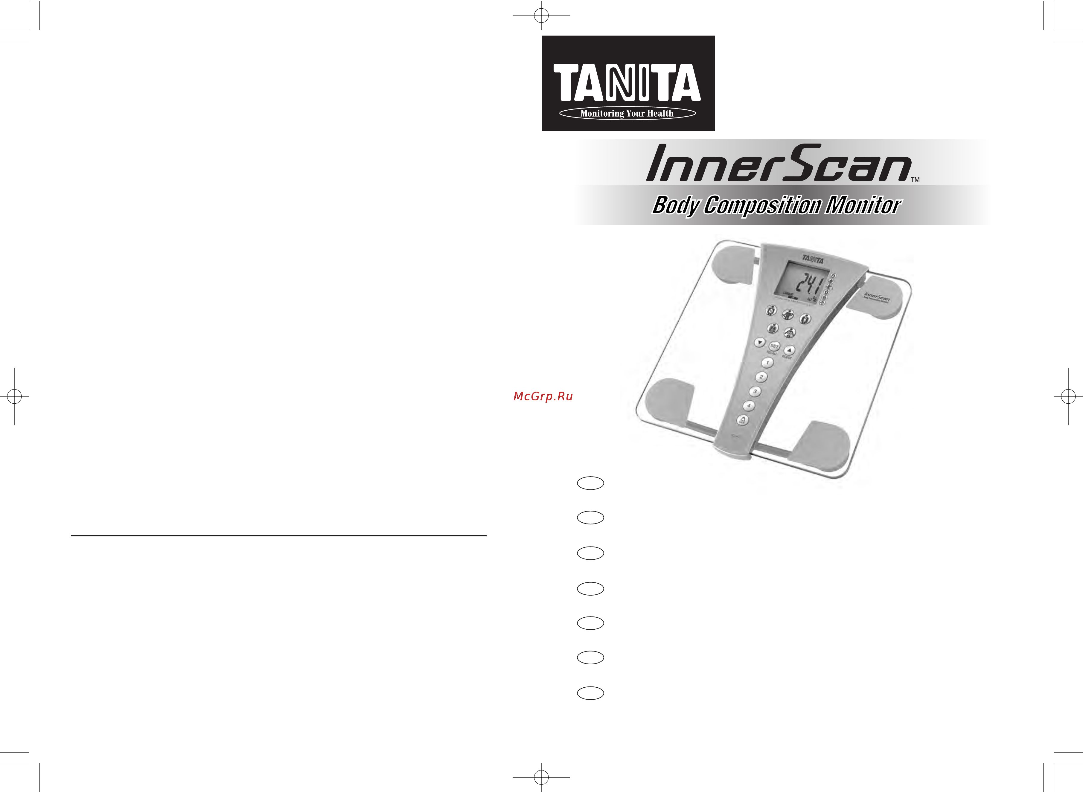 Tanita BC-543 Инструкция по эксплуатации онлайн