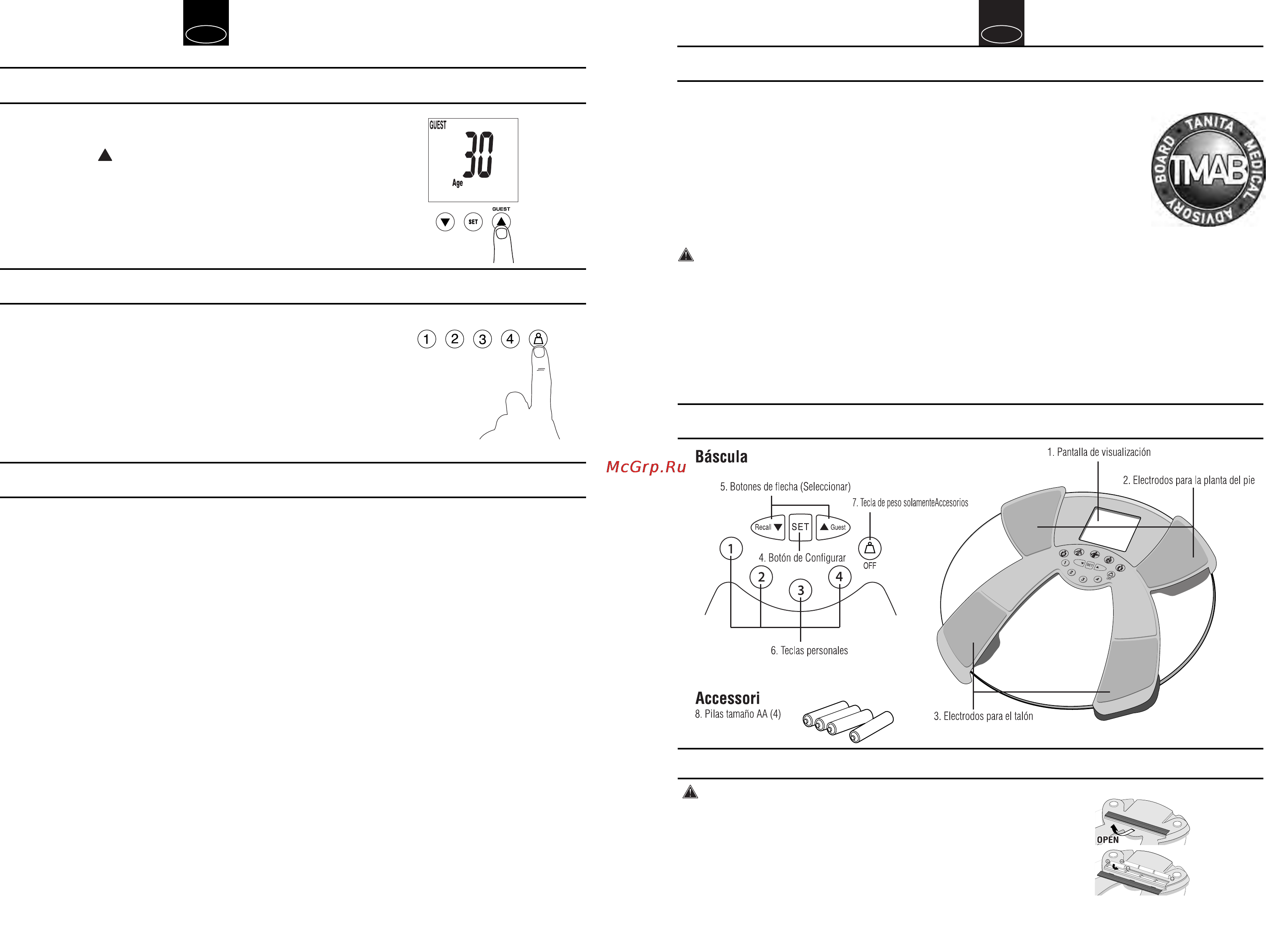 Tanita BC-532 [17/23] Gaststand programmeren