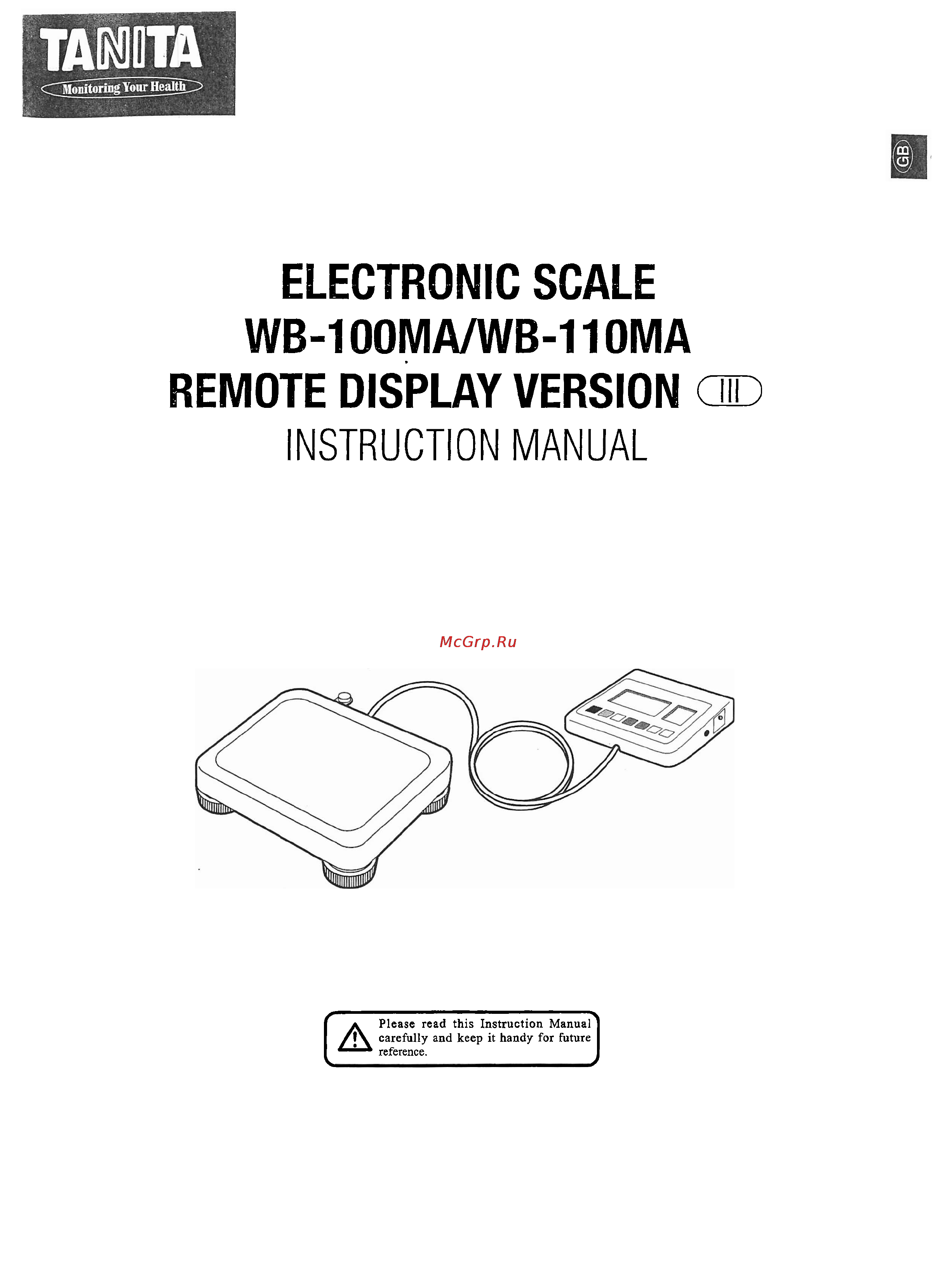 Tanita WB-110S MA Инструкция по эксплуатации онлайн