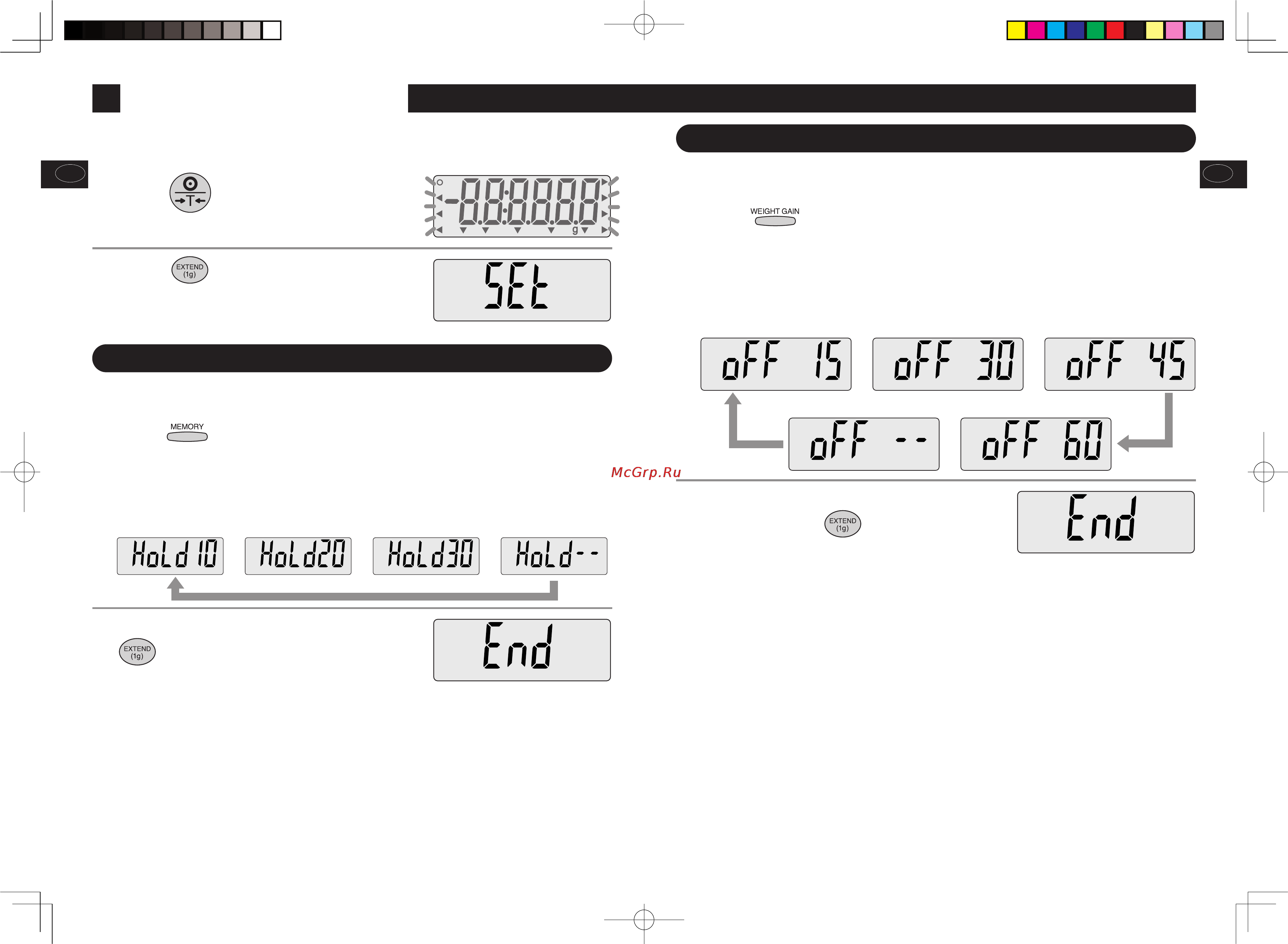 Tanita BD-815 [12/15] Various setting methods