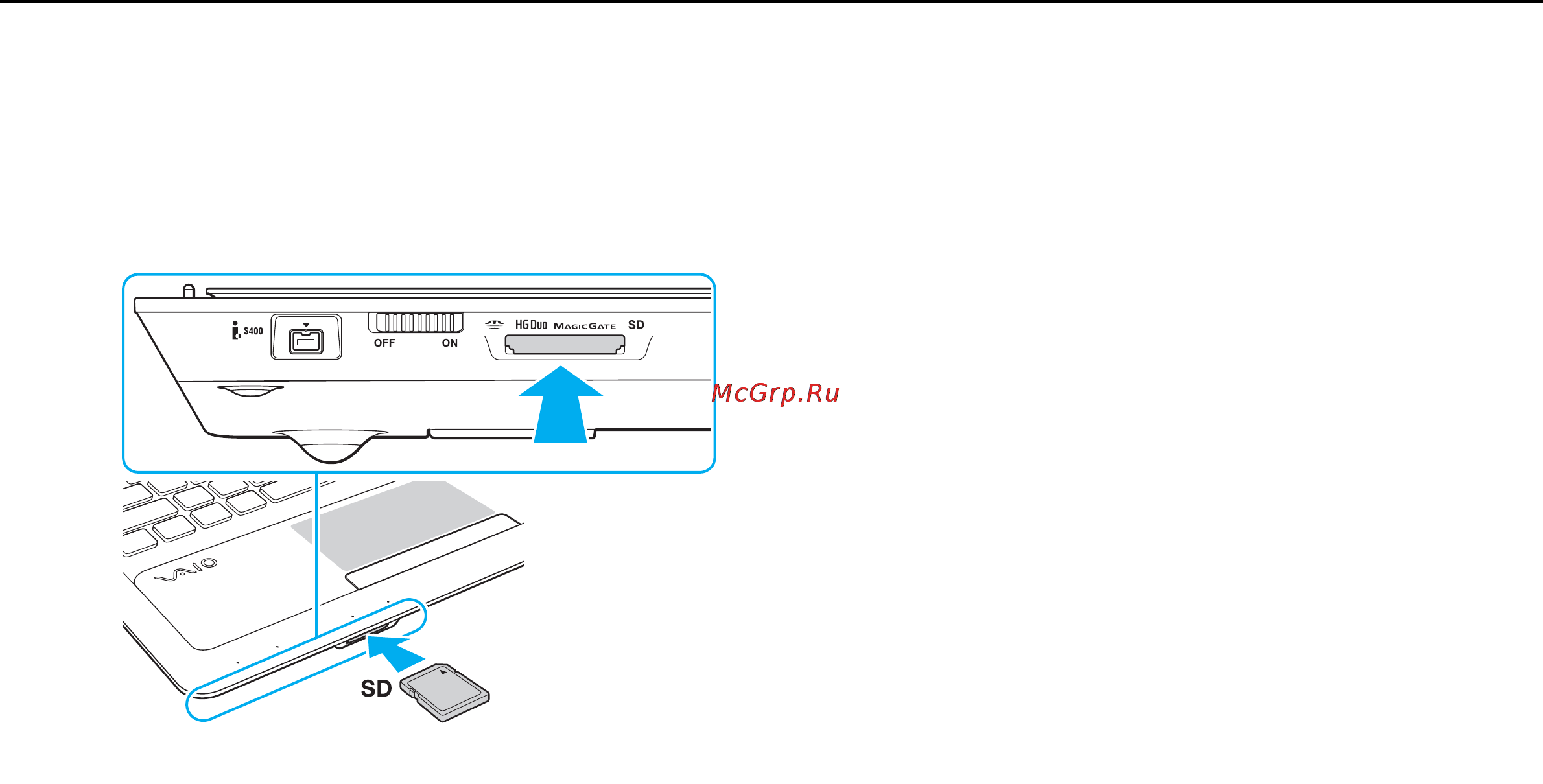 Sony VAIO VPCF23Z1E [62/179] Процедура установки карты памяти sd