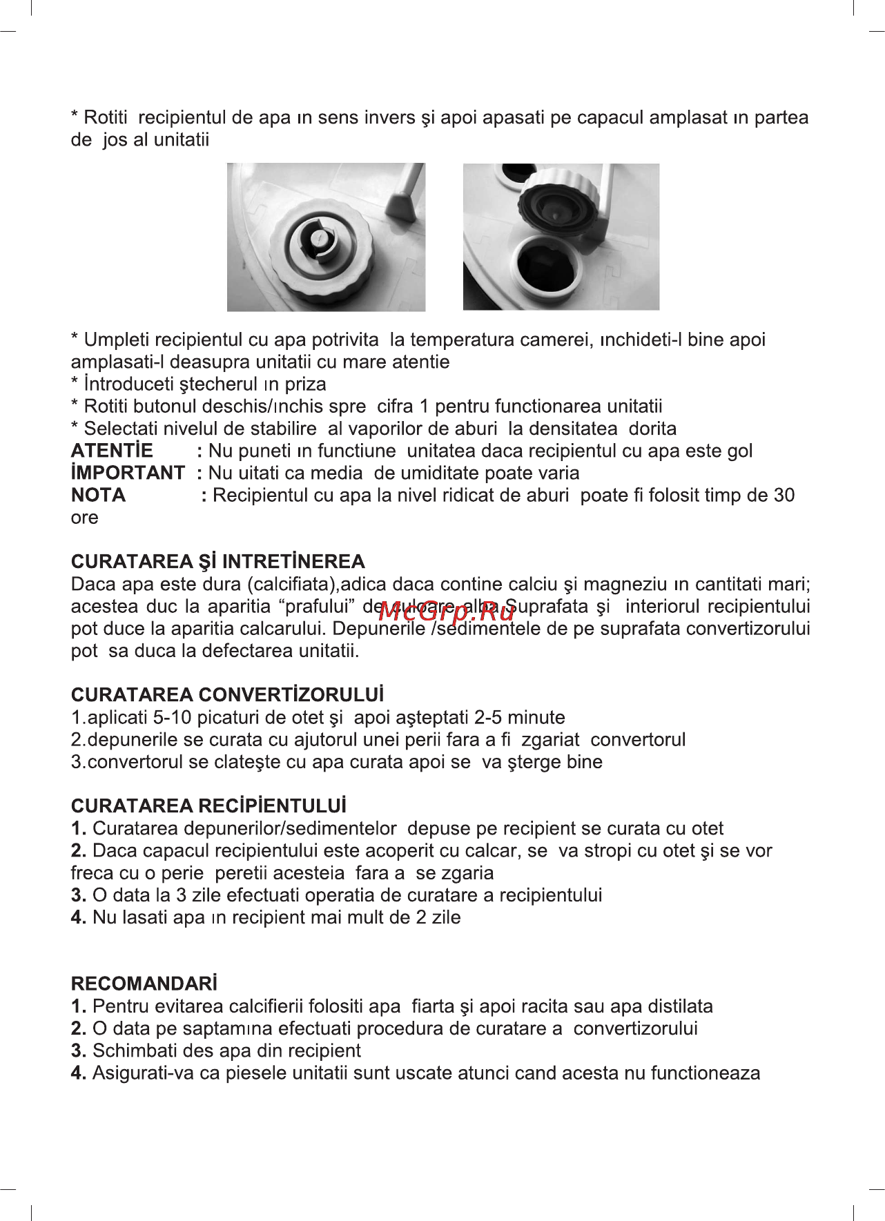 Sinbo SAH 6101 [40/48] Utilizare unitati