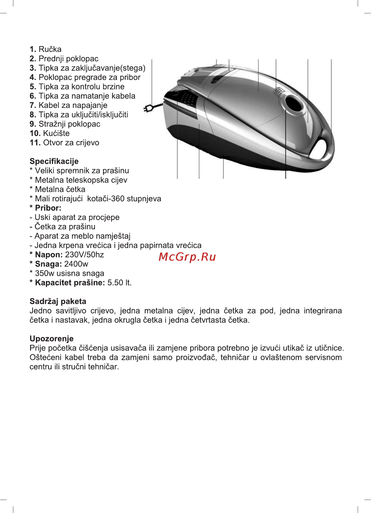 Sinbo SVC 3457 [35/45] Opis aparata