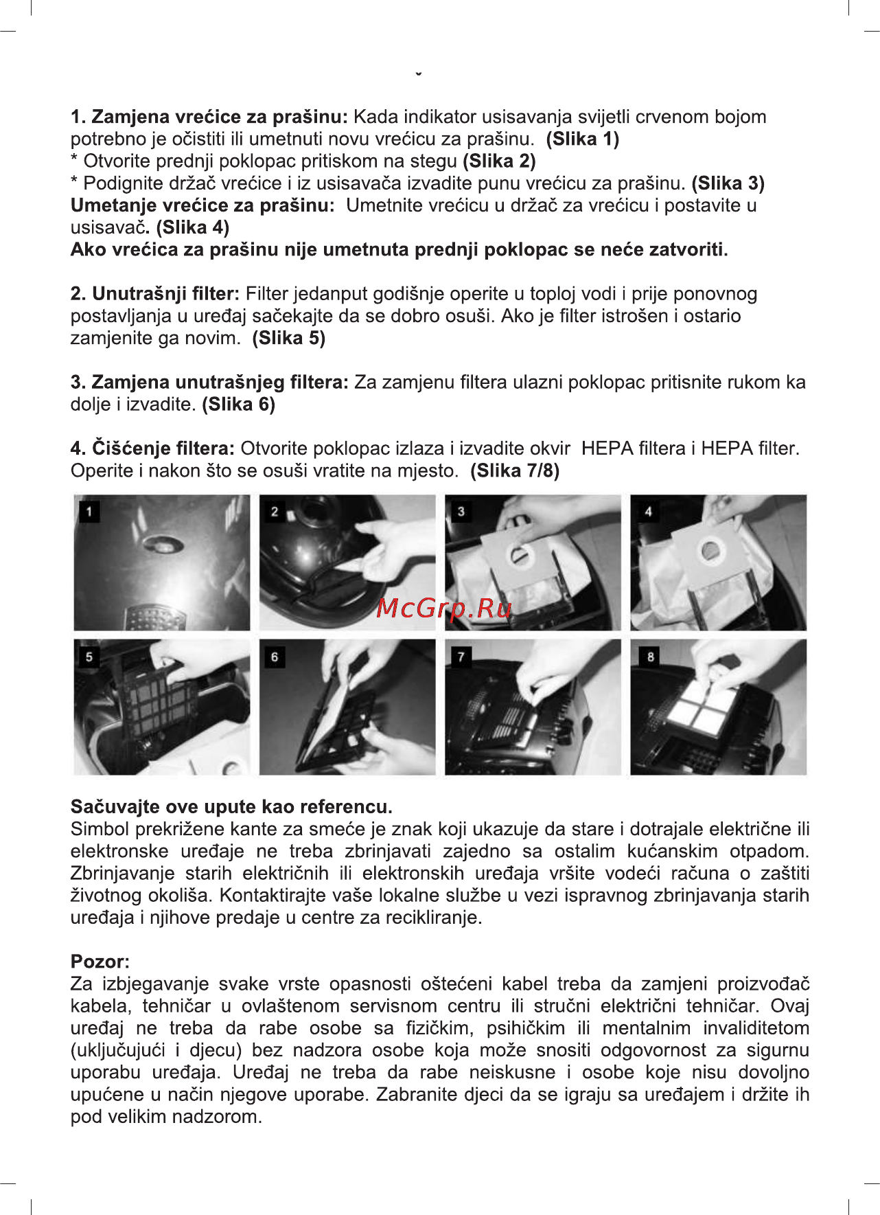 Sinbo SVC 3457 [37/45] Odrzavanje