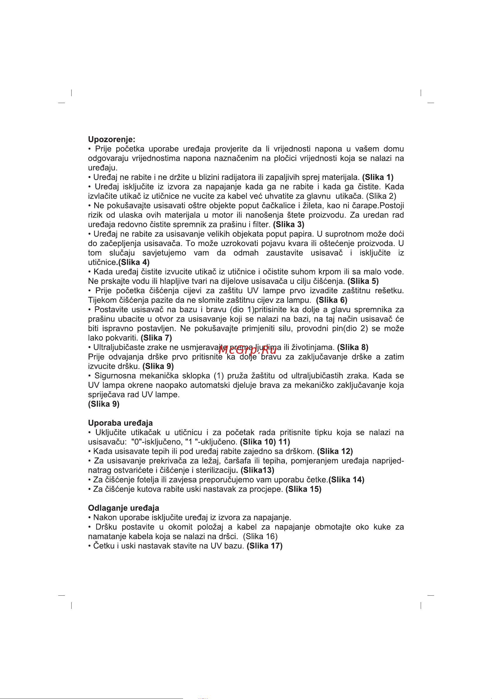 Sinbo SVC 3454 [36/46] Upozorenje