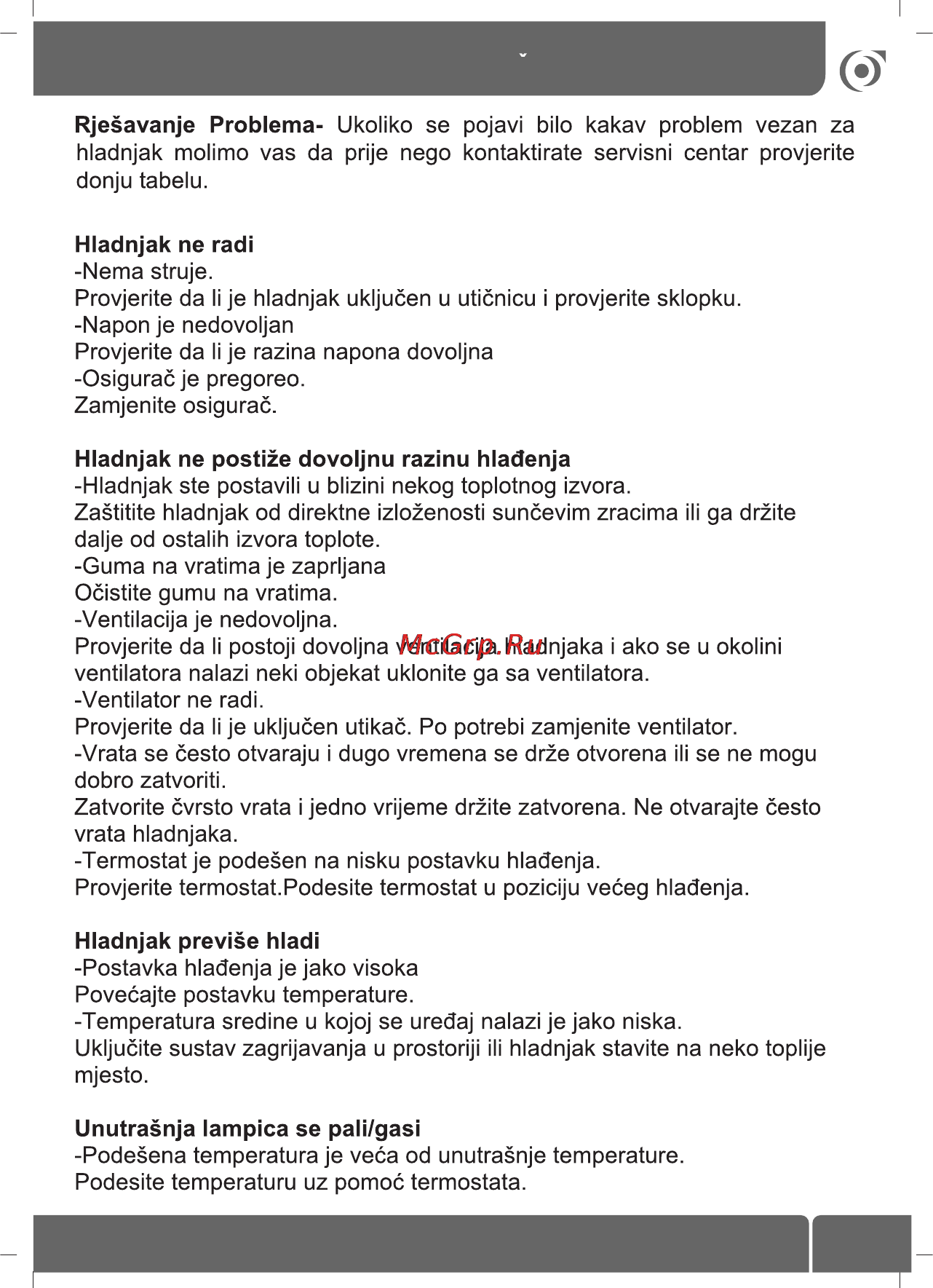 Sinbo SR 55 [49/60] Rjesavanje problema
