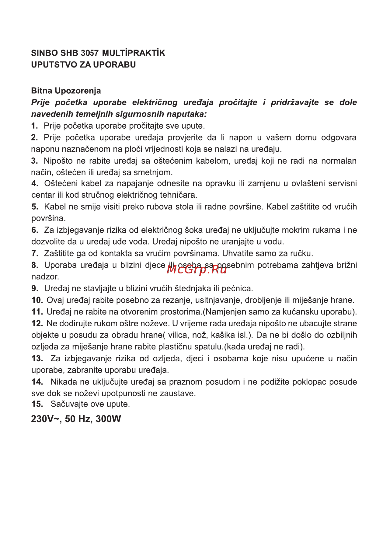 Sinbo SHB 3057 [24/34] Hrvatski