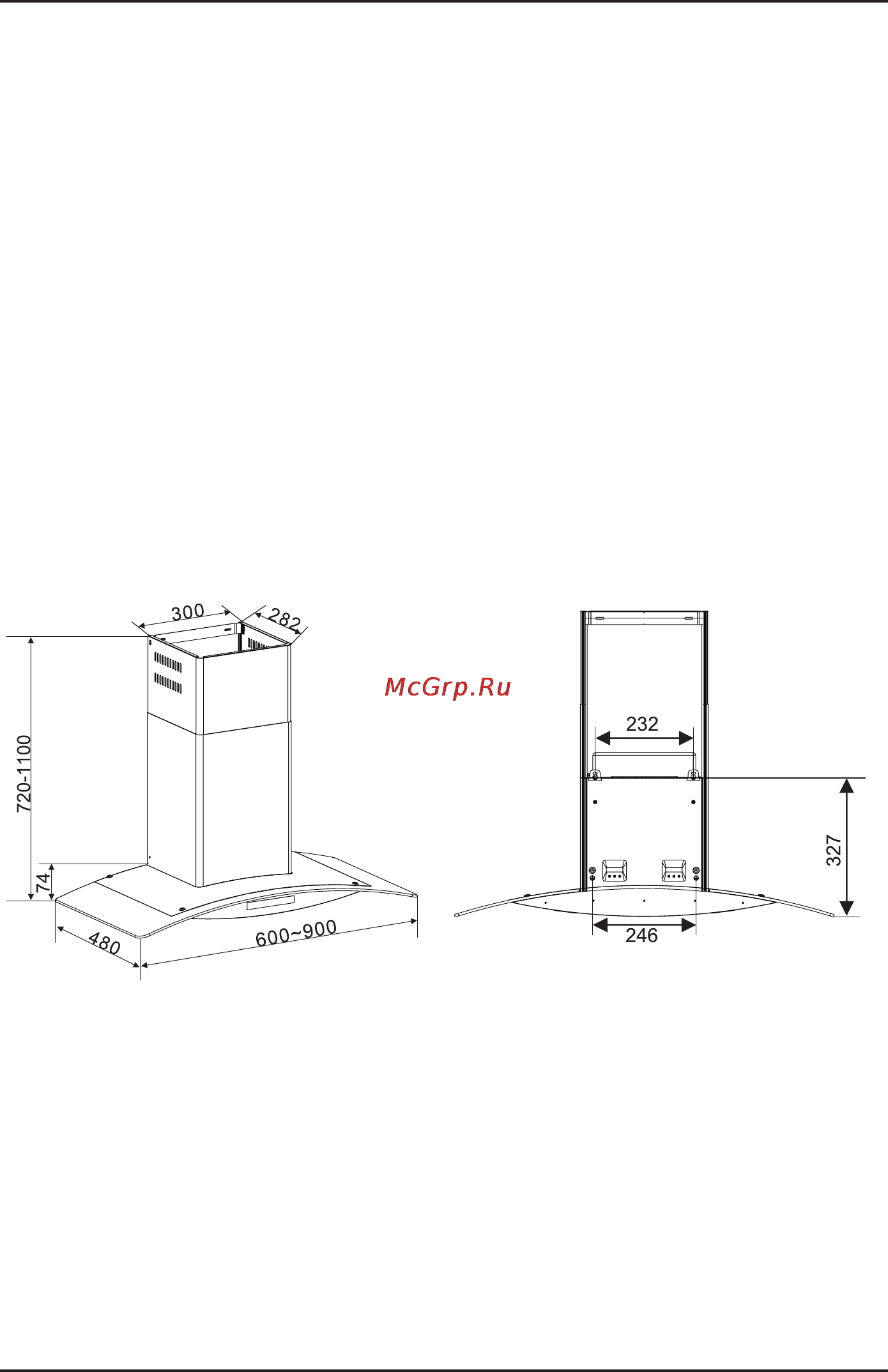 Korting KHC6672X [3/12] Габариты корпуса