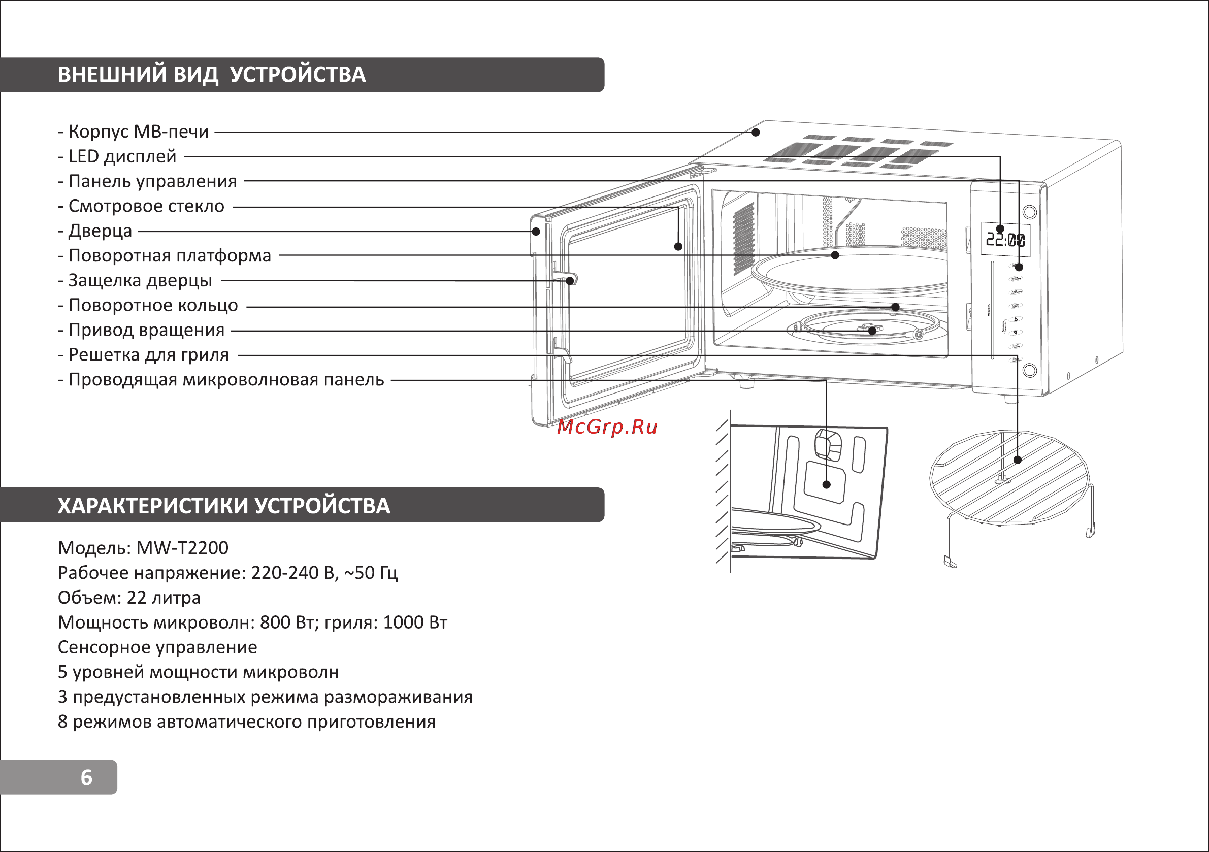 VR MW-T2200 [6/14] Страница 6
