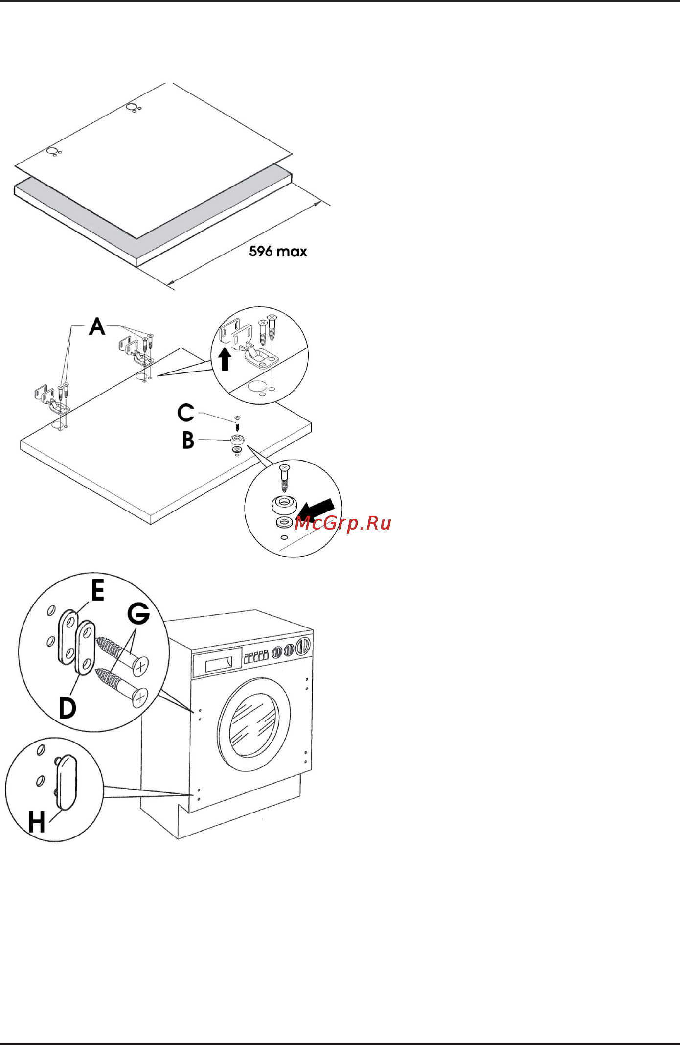 Korting KWM 1470 W [24/28] Инструкция по установке дверцы