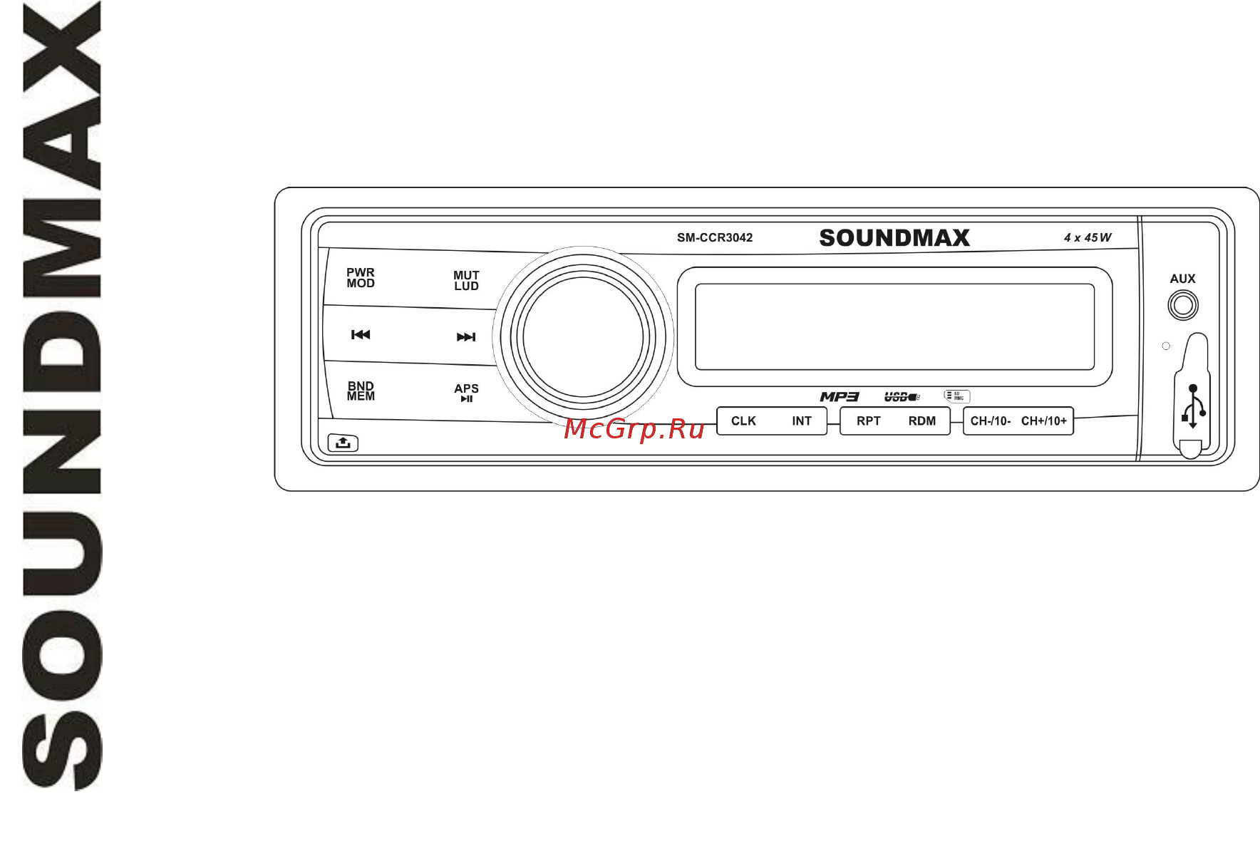 Soundmax SM-CCR3042 Инструкция по эксплуатации онлайн