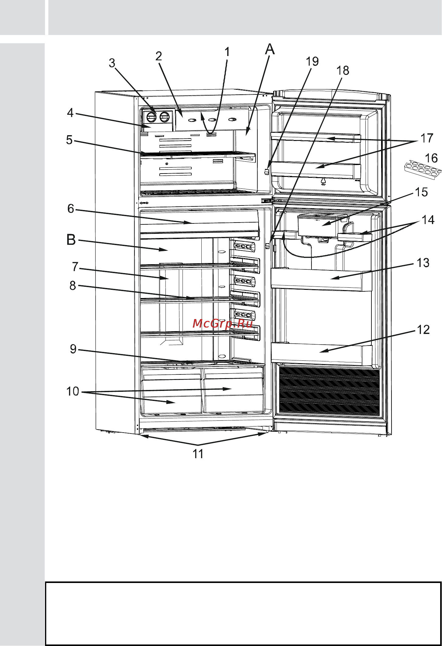 Vestfrost FX 883 NFZX [13/88] Части и компоненты холодильника
