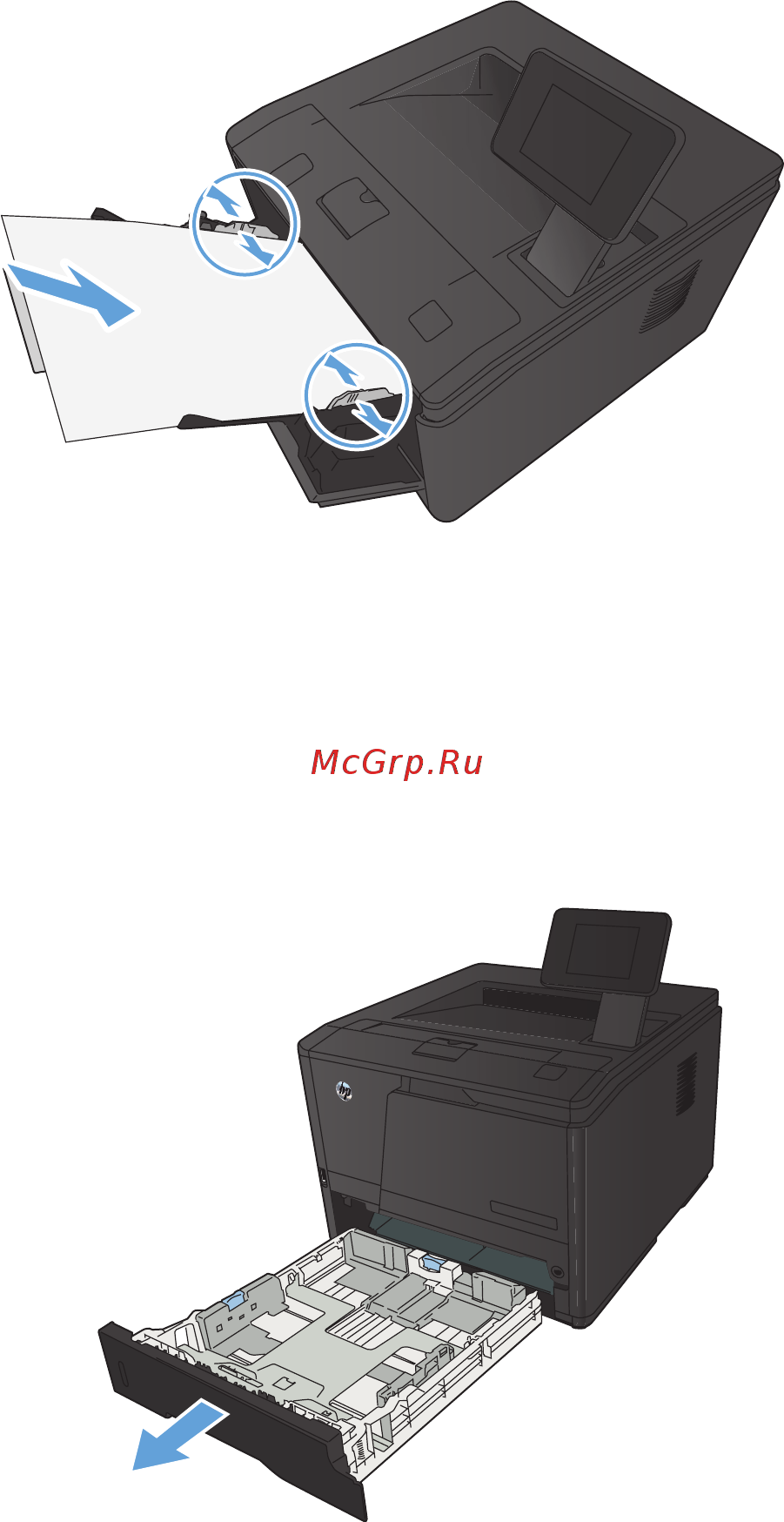 HP LASERJET PRO 400 M401DW [28/156] Загрузка лотка 2