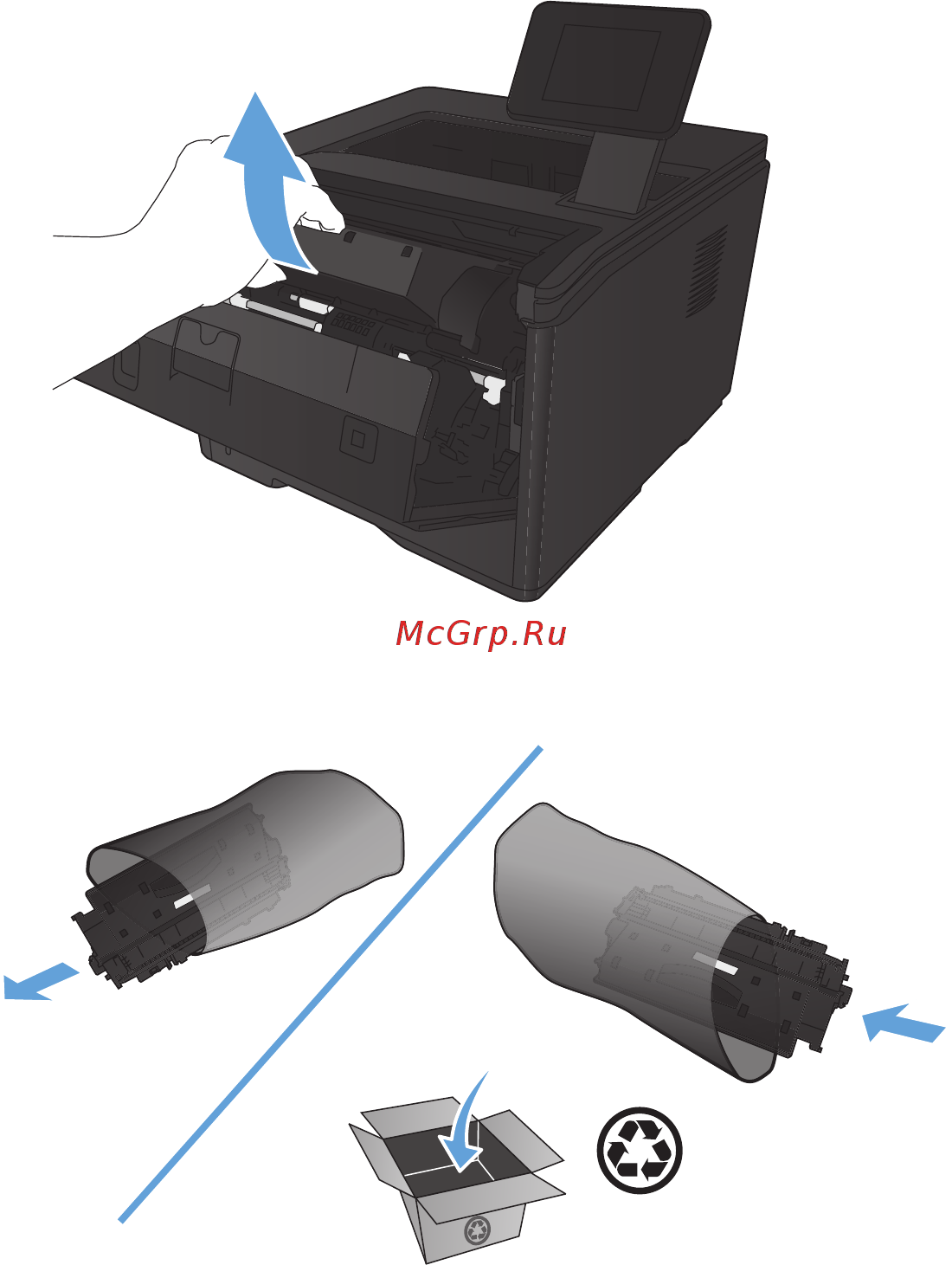 HP LaserJet Pro 400 M401d [89/156] Замена картриджа с тонером