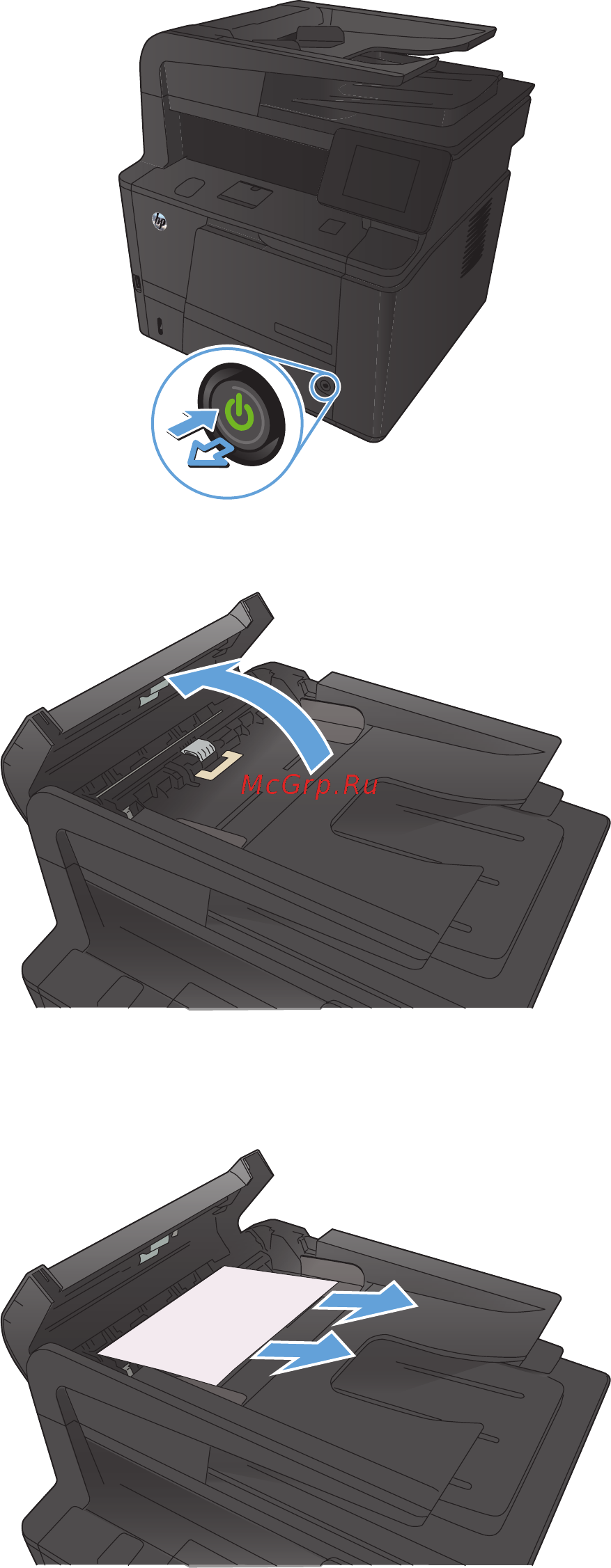 HP LaserJet Pro 400 MFP M425dn [199/260] Устранение замятий в податчике документов