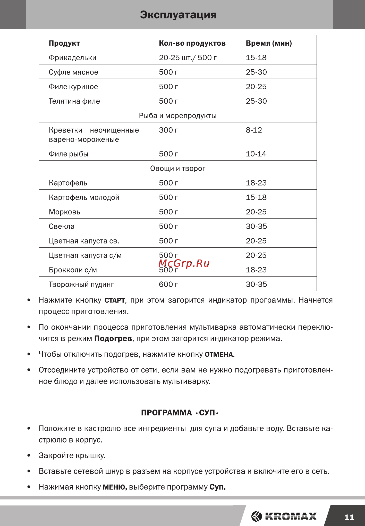 Endever MC-31 [11/16] Эксплуатация
