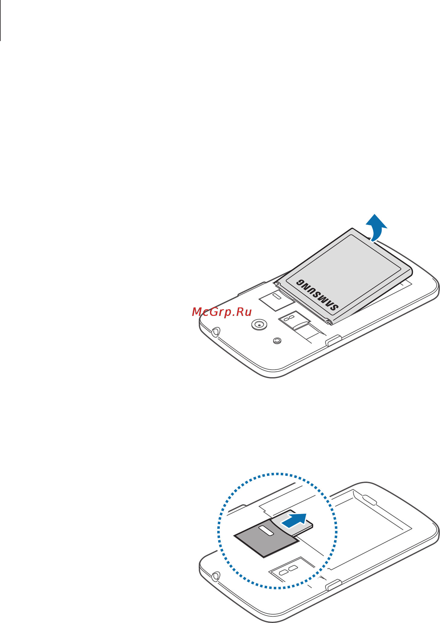Samsung SM-G386F GALAXY Core LTE [12/124] Извлечение sim или usim карты и аккумулятора