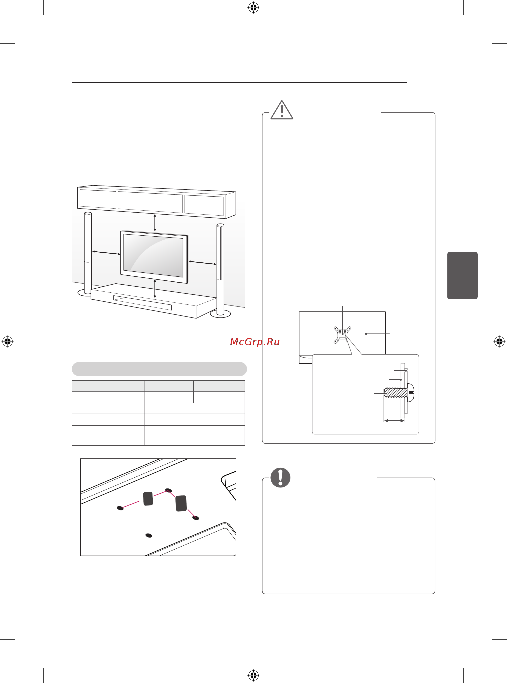 LG 24LB450B [110/387] Montáž na stěnu