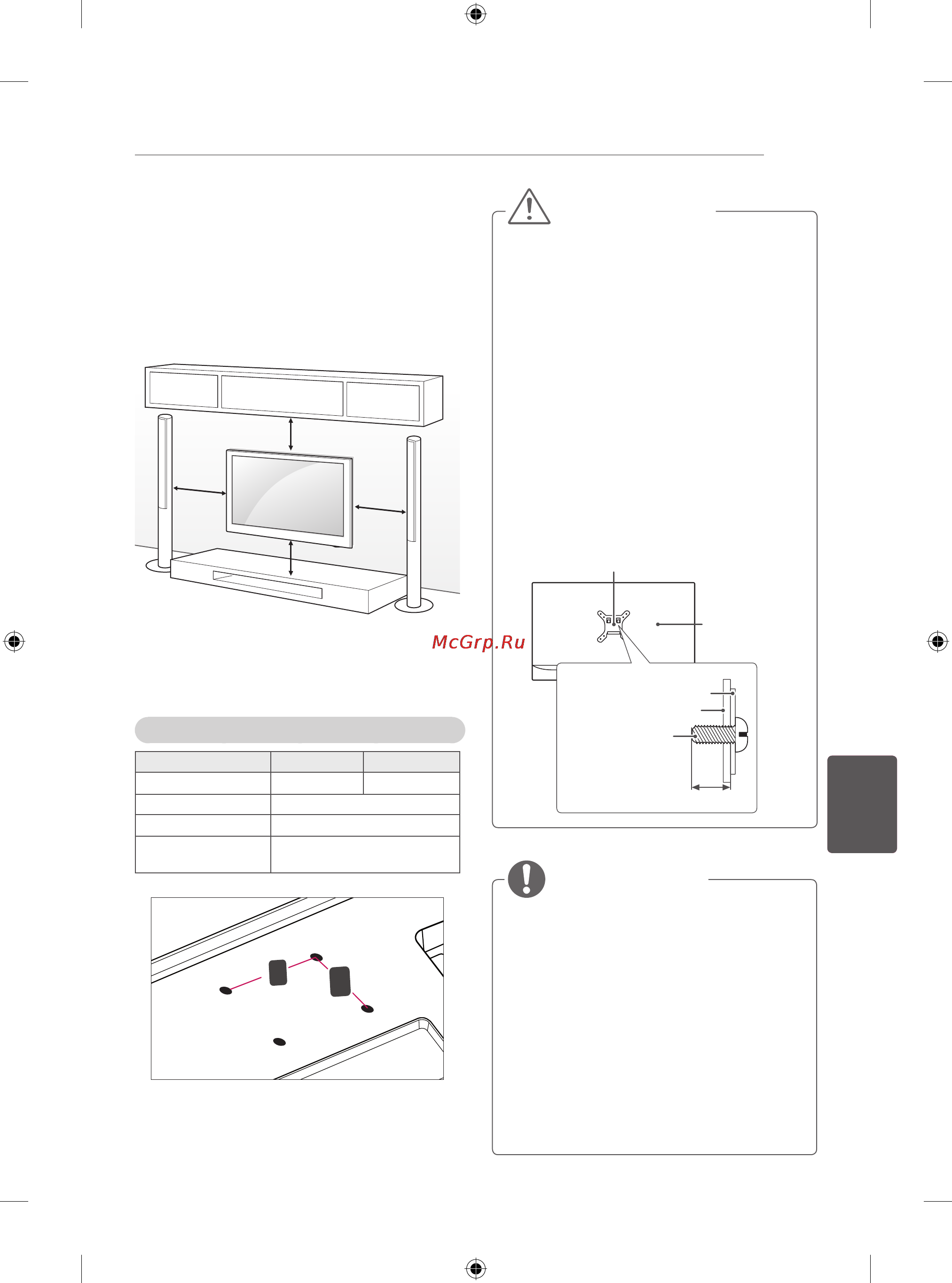 LG 24LB450B [176/387] Монтаж на стена