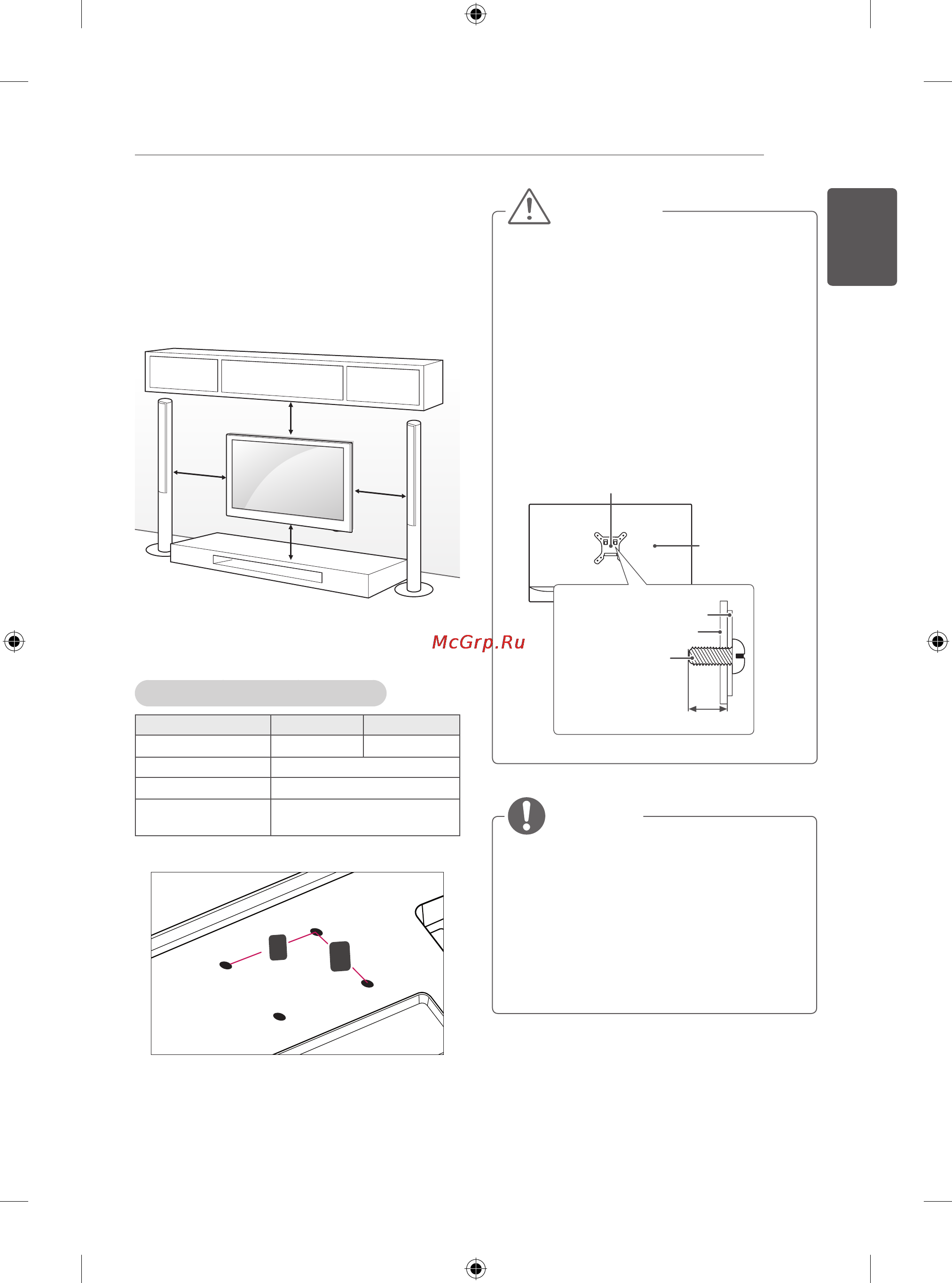 LG 24LB450B [44/387] Mounting on a wall