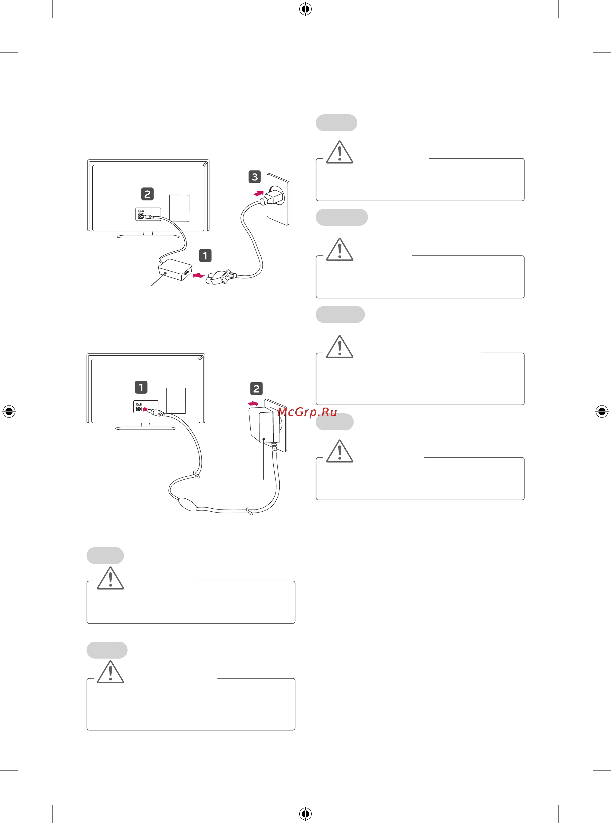 LG 28LB457U [6/230] Adapter connection