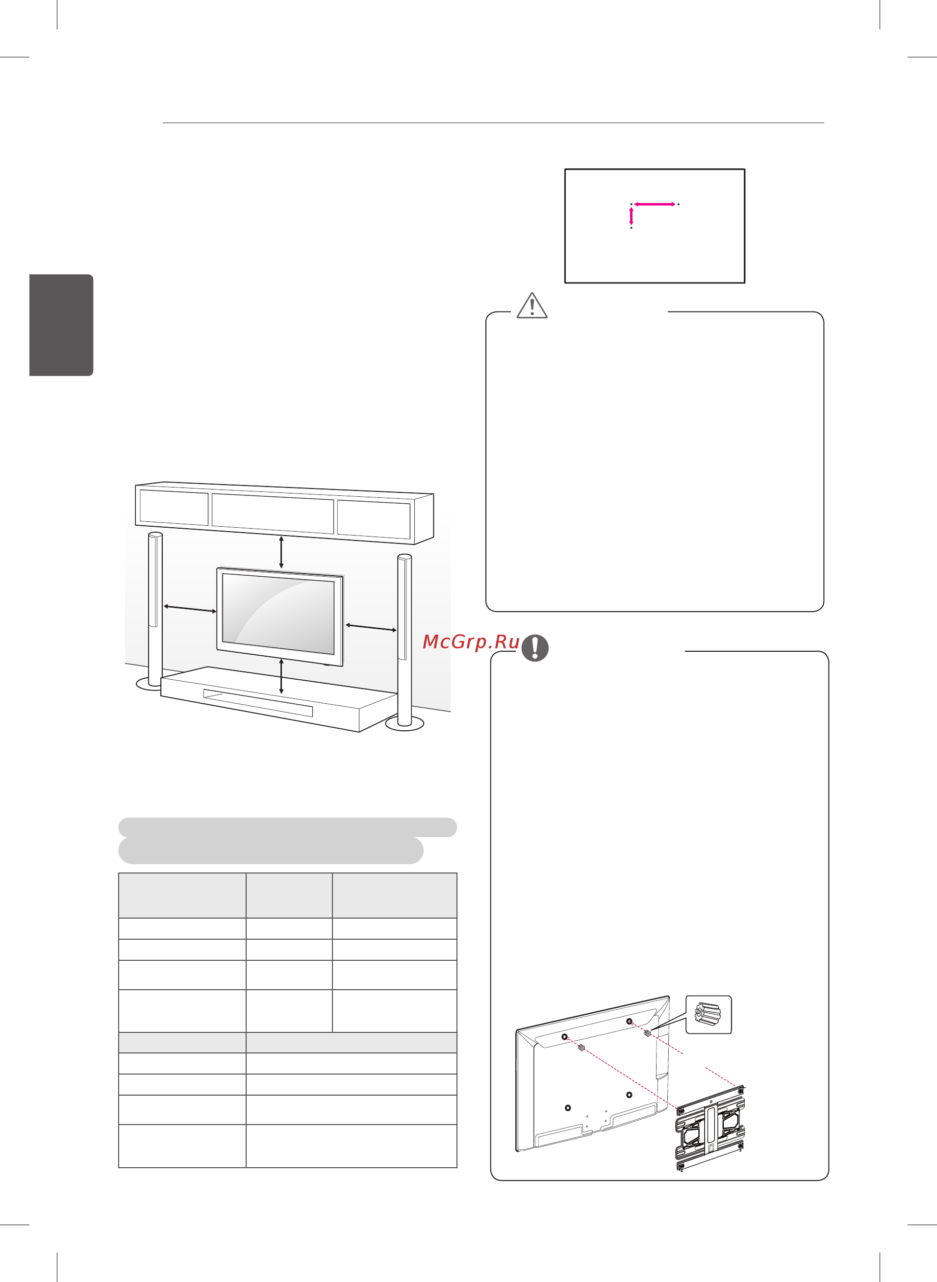 LG 32LB563V [60/270] Крепление на стене