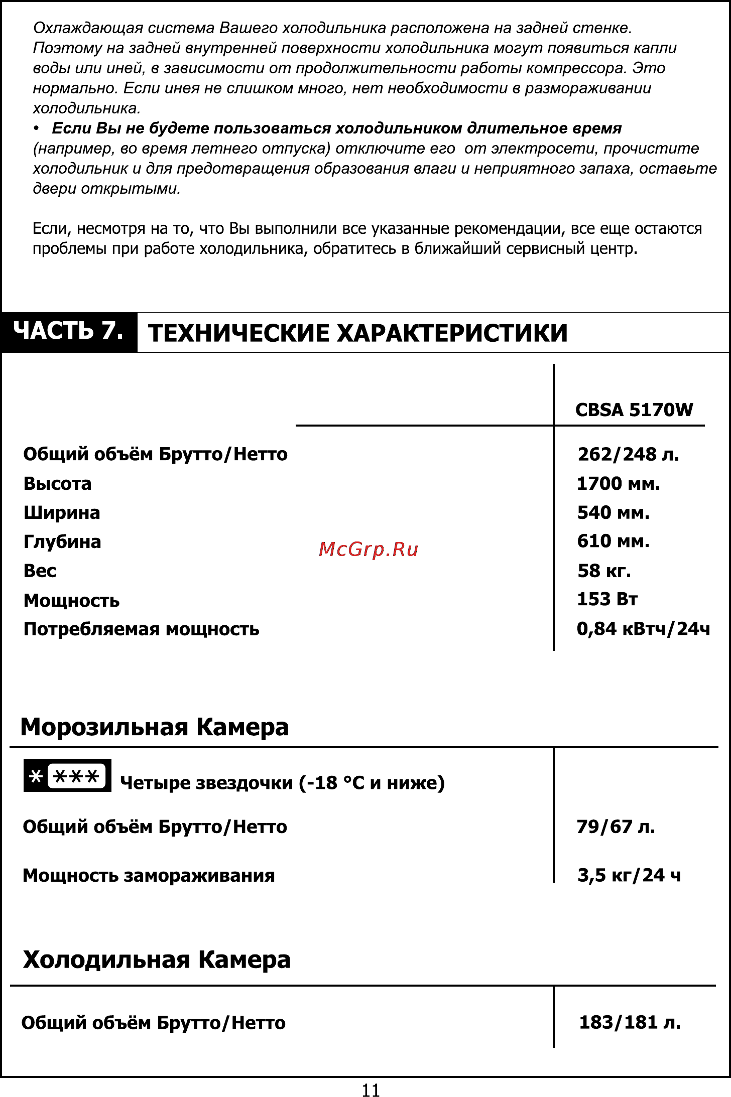 Candy CBSA 5170 W [12/24] Морозильная камера