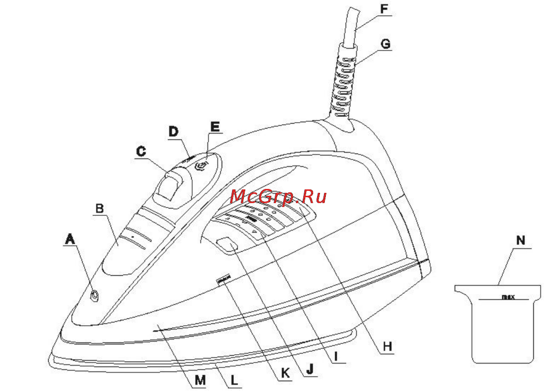 Rolsen RN6934 KRISTINA [3/6] Заполнение резервуара водой