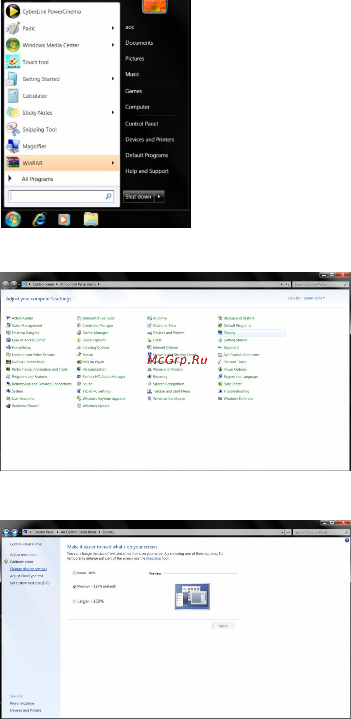 AOC E2260PWHU [37/63] Windows 7