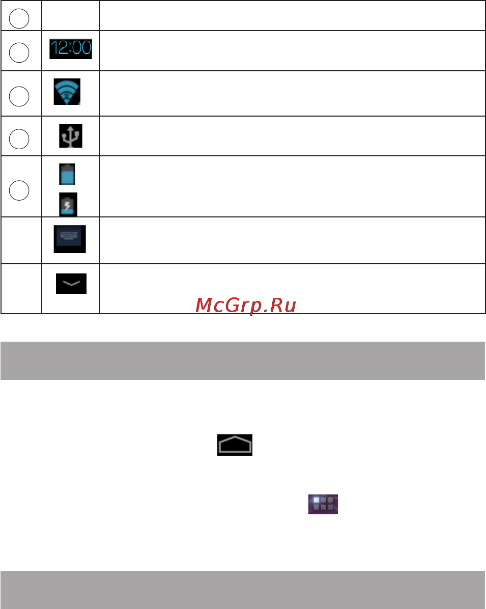 Texet TM-7026 4Gb Silver [22/54] Навигация по рабочему столу