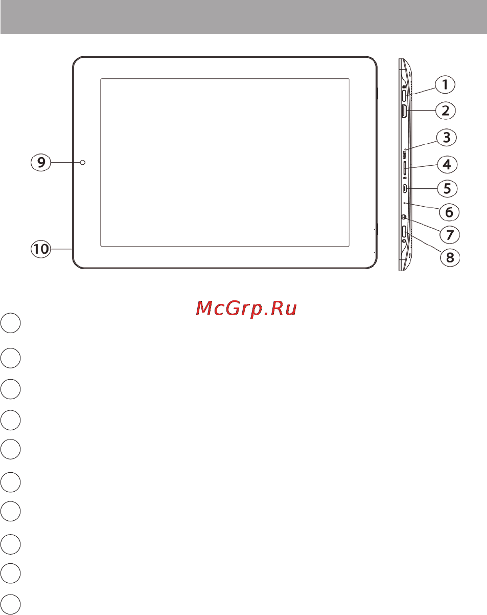 Texet TM-9741 8Gb Silver [15/54] Общий вид планшетного компьютера