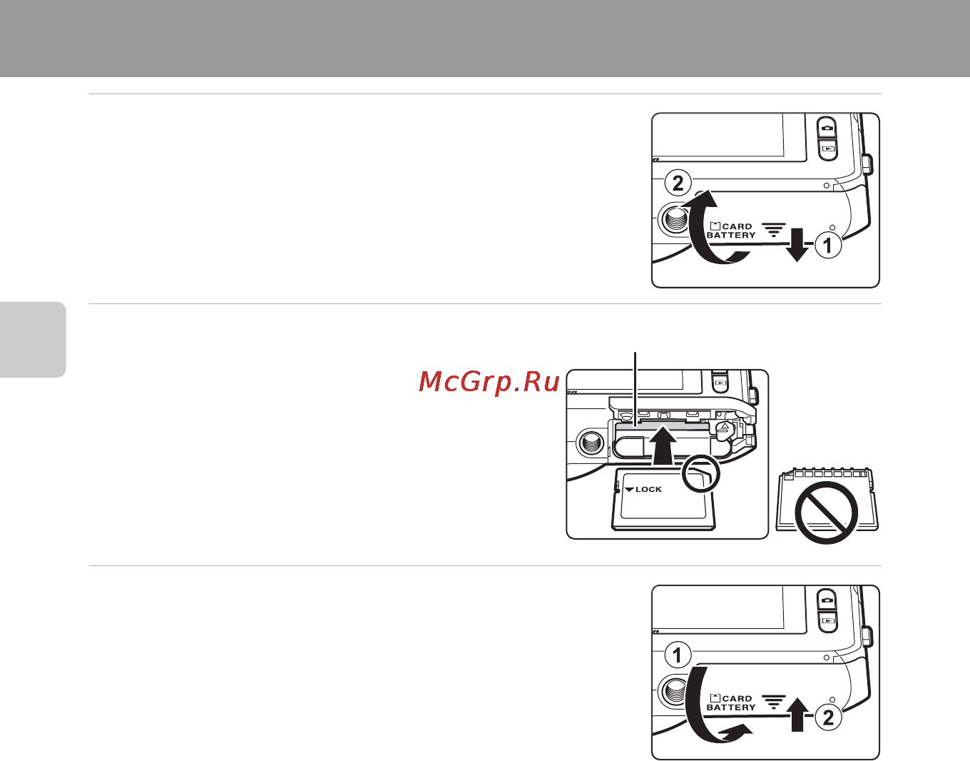 Nikon Coolpix S6400 Red [36/280] Подготовка 3 установка карты памяти